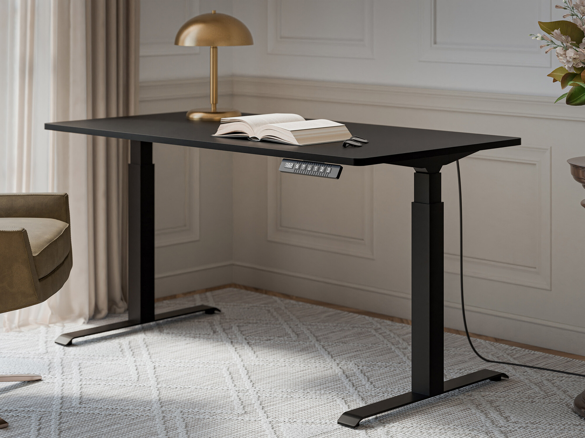 Sto sa podesivom visinom Charlotte 195 (Crno)