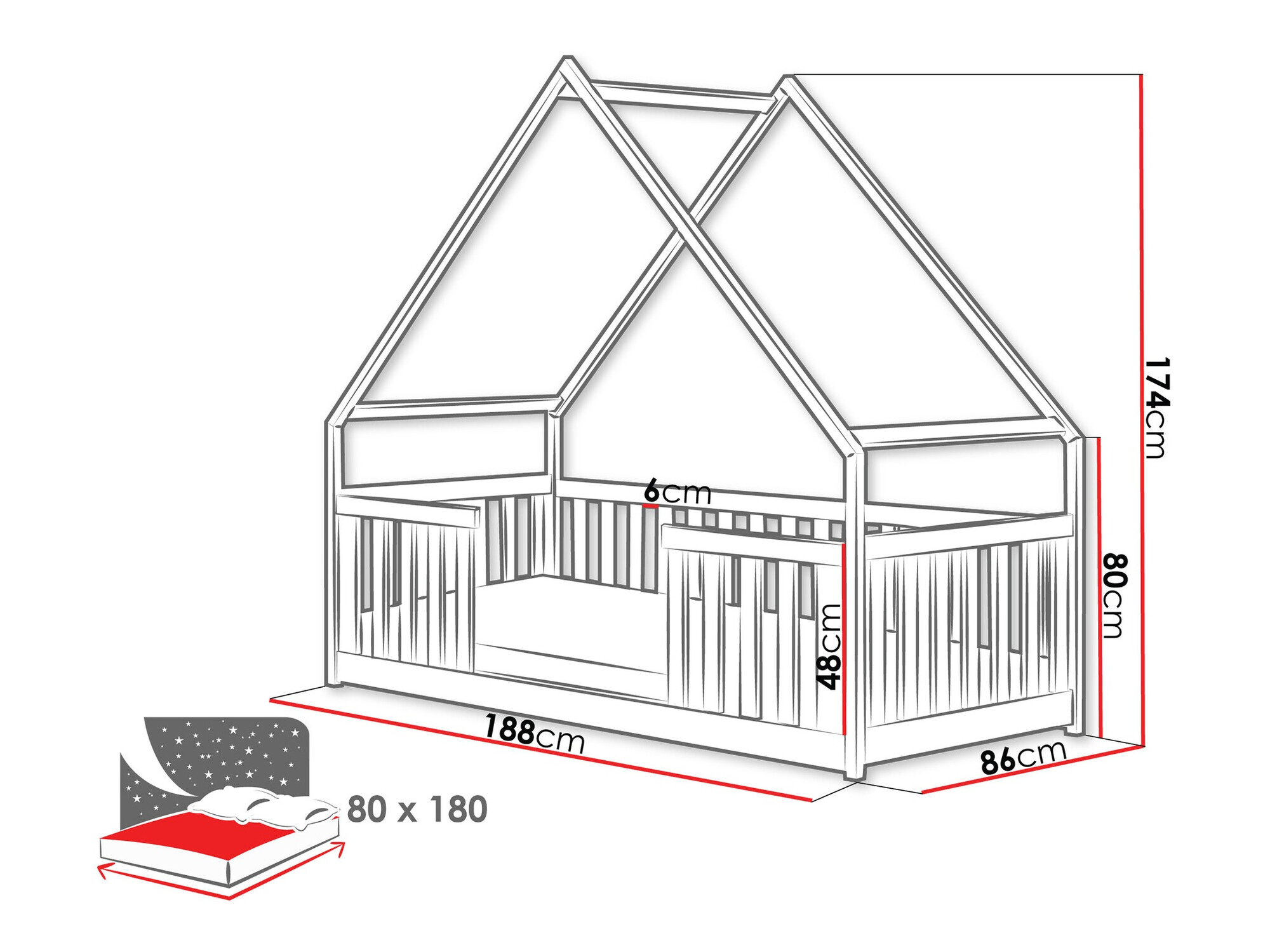 Krevet Vista 114 (Sivo)