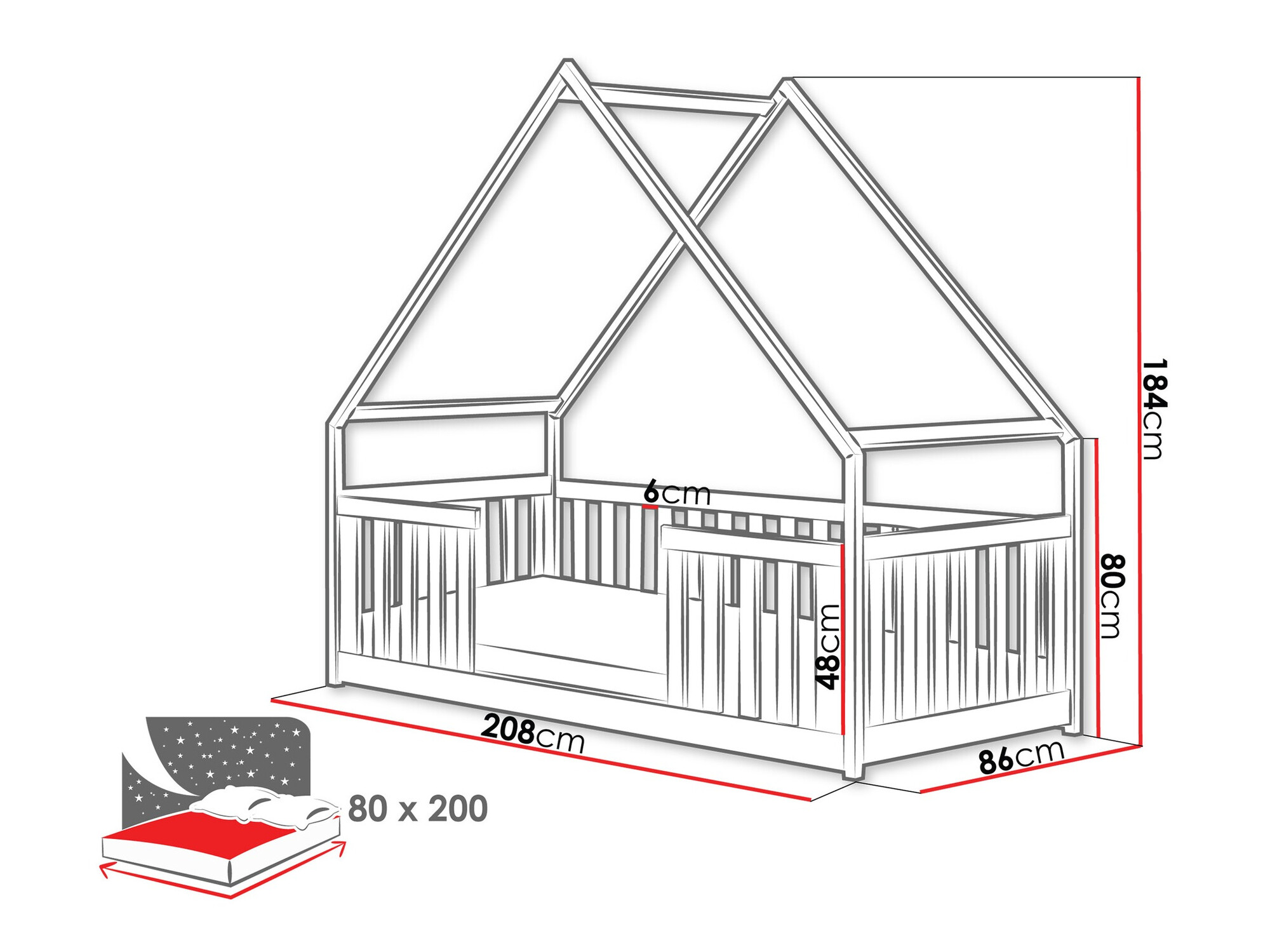 Krevet Vista 114 (Sivo)