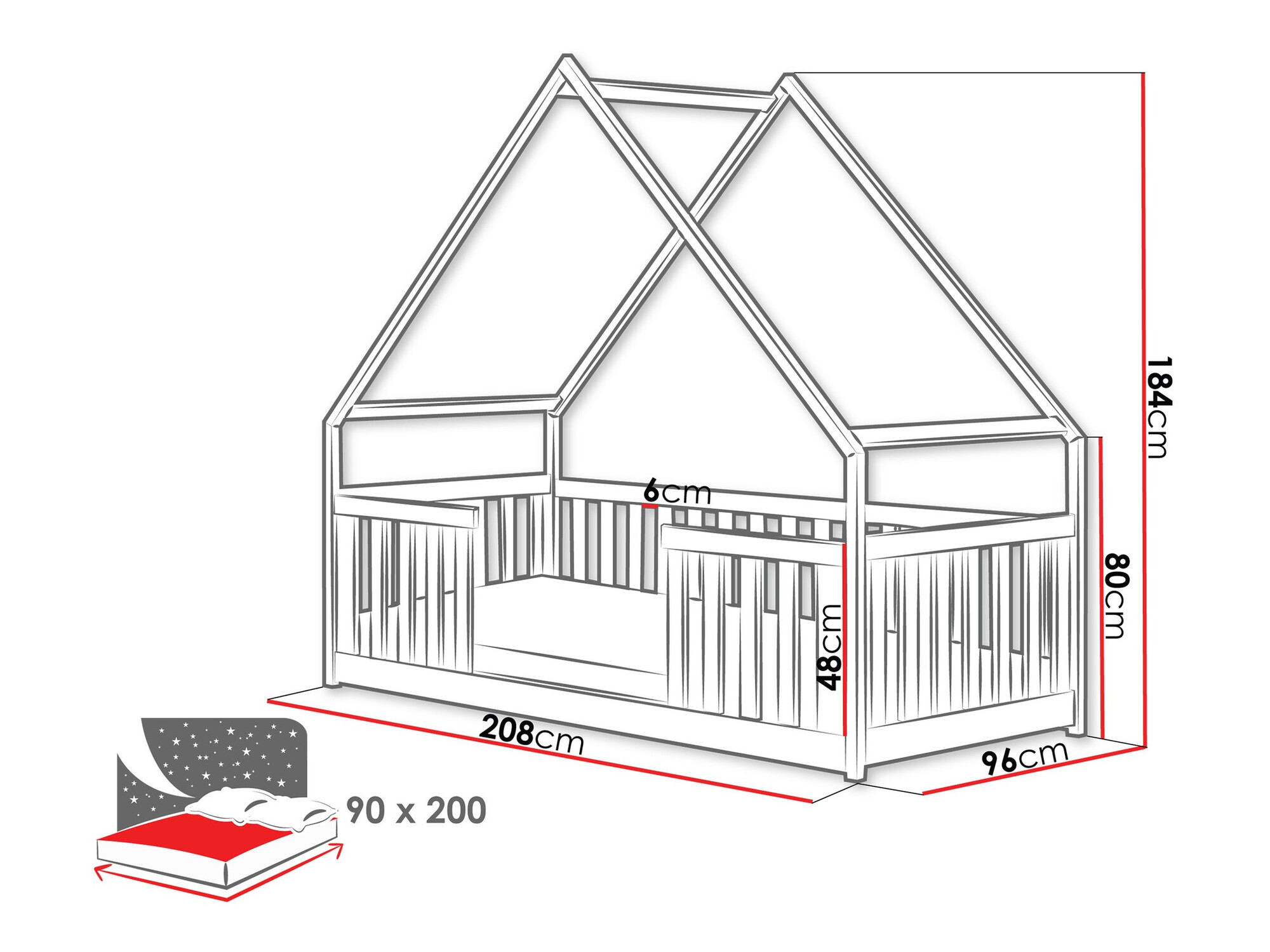Krevet Vista 114 (Sivo)