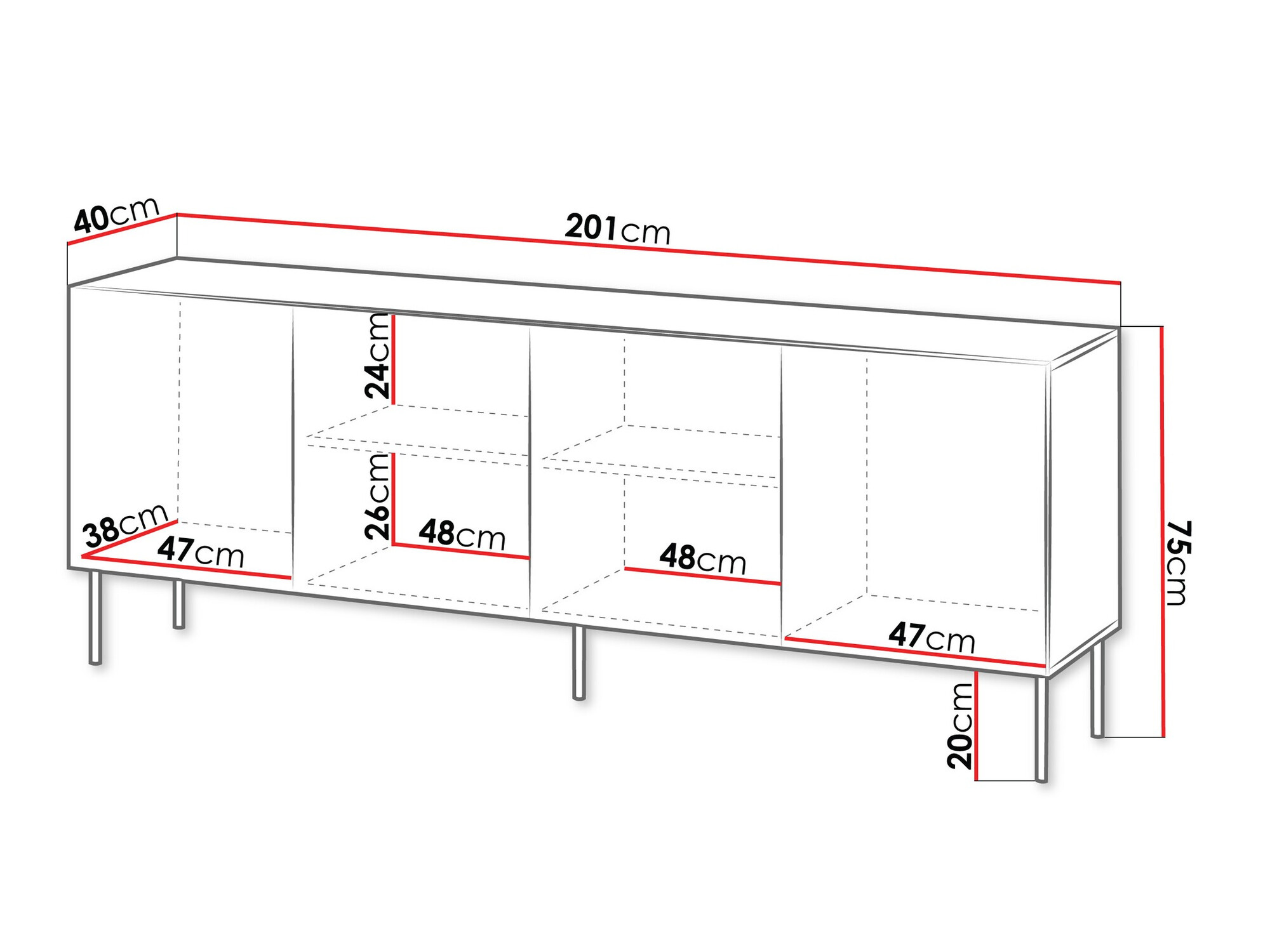 Ormarić Evavese 101 (Crno)