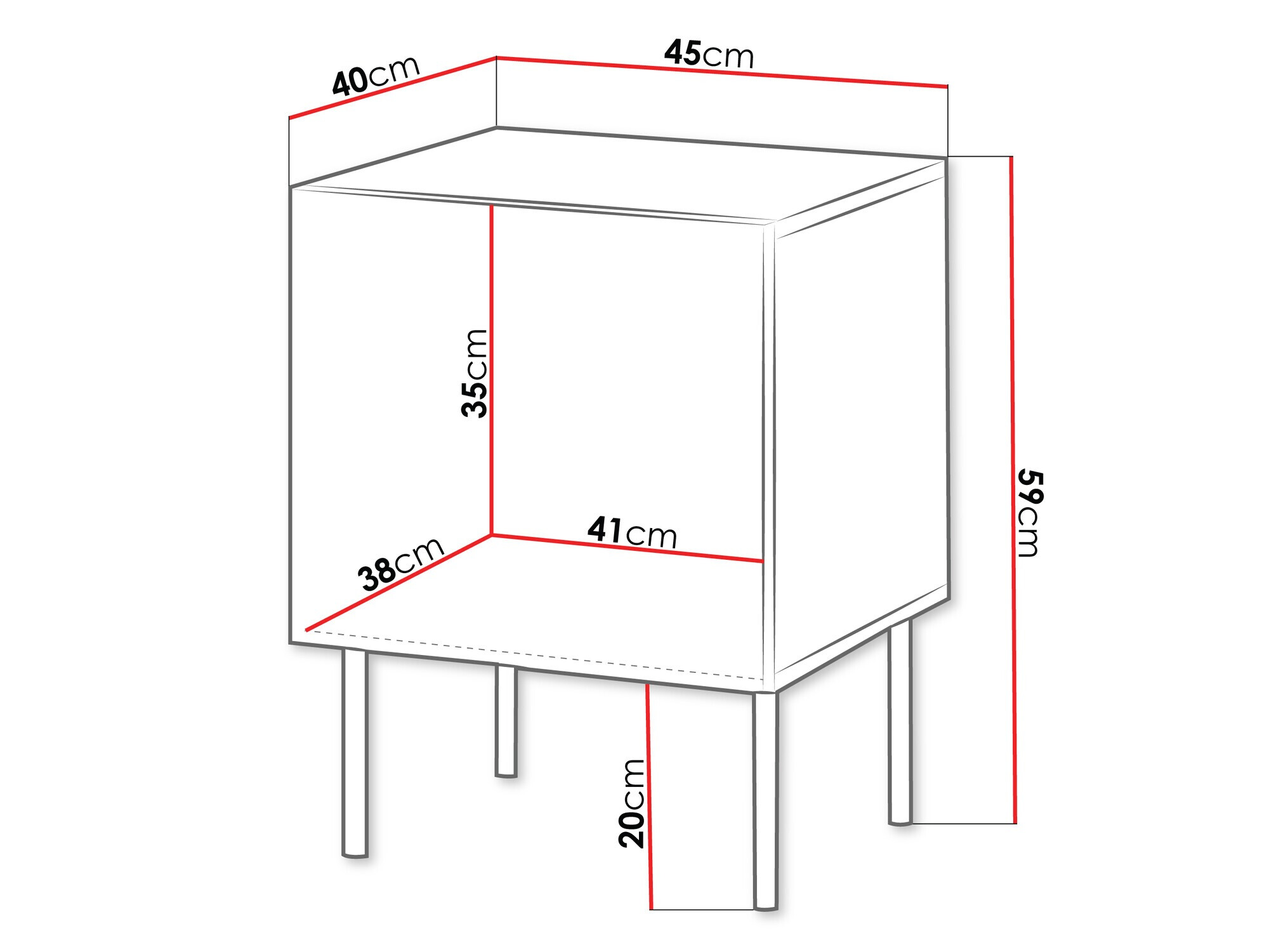 Set noćnih ormarića Evavese 104 (Crno)