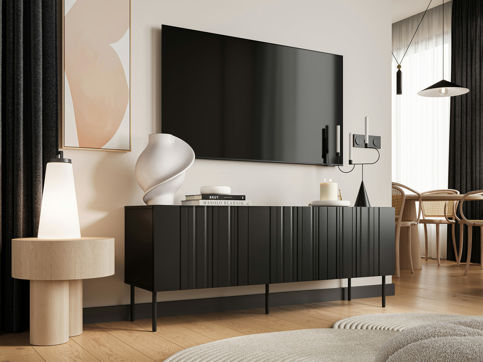 TV komoda Evavese 102 (Crno)