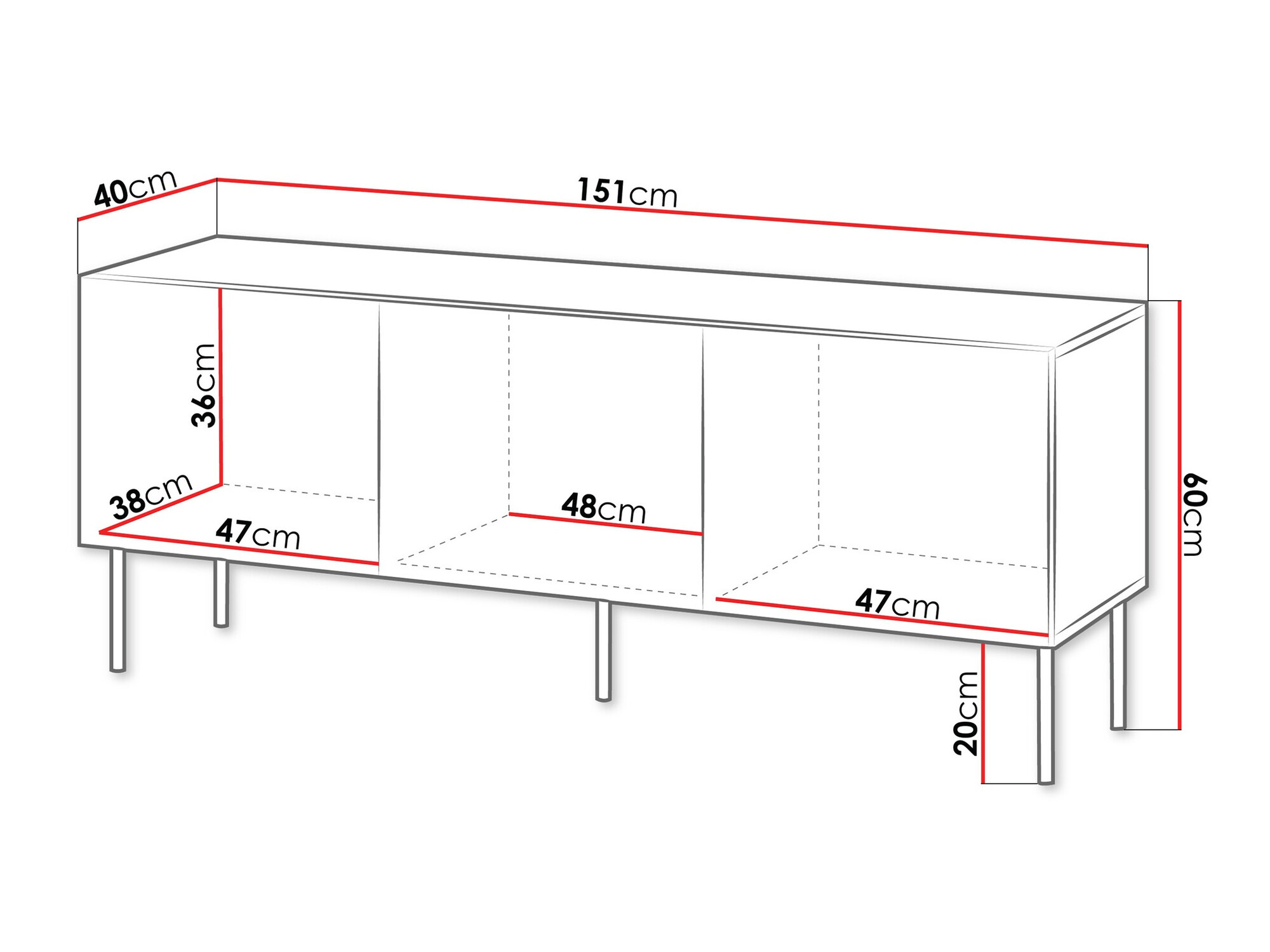 TV komoda Evavese 102 (Crno)