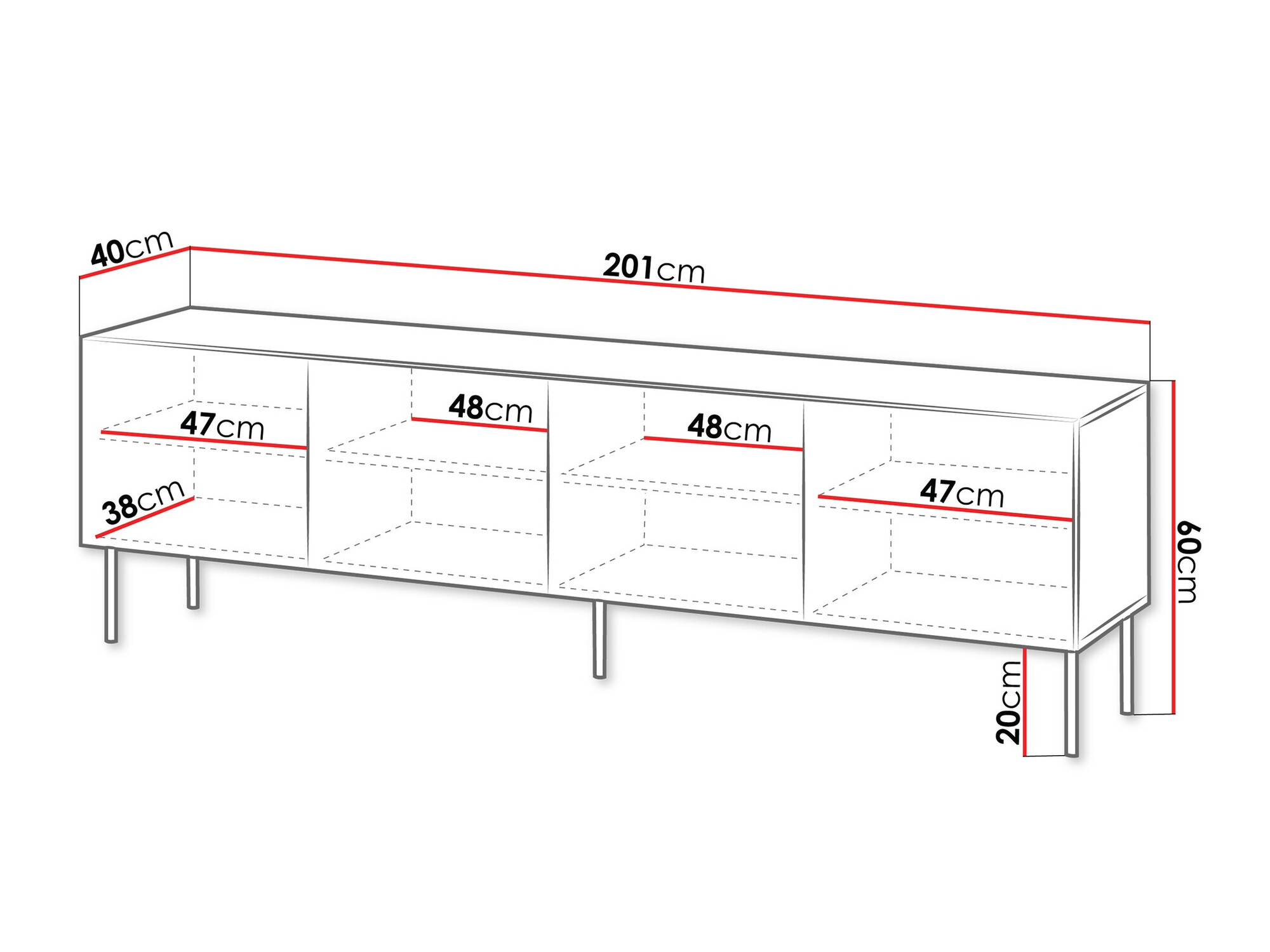 TV komoda Evavese 103 (Bež)