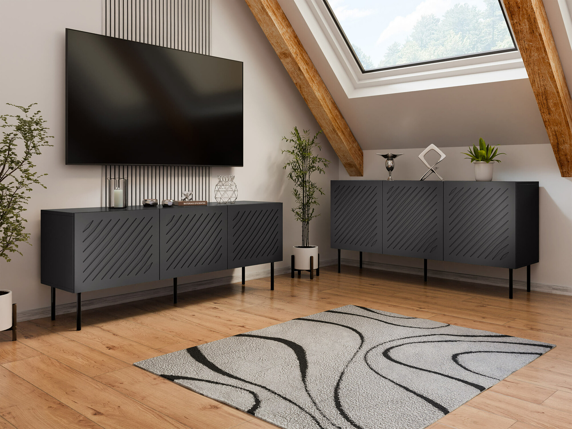 TV komoda Tolfelo 102 (Crno)