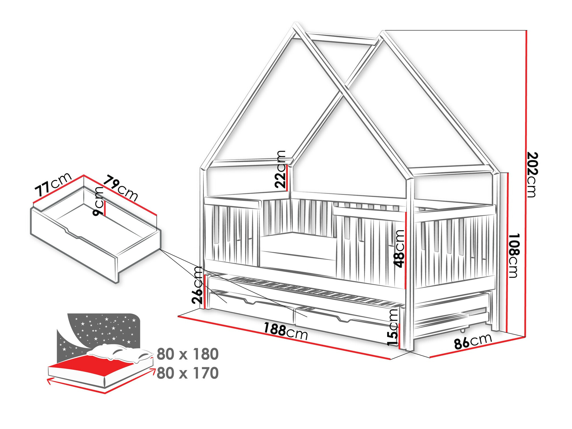 Krevet Vista 115 (Belo)