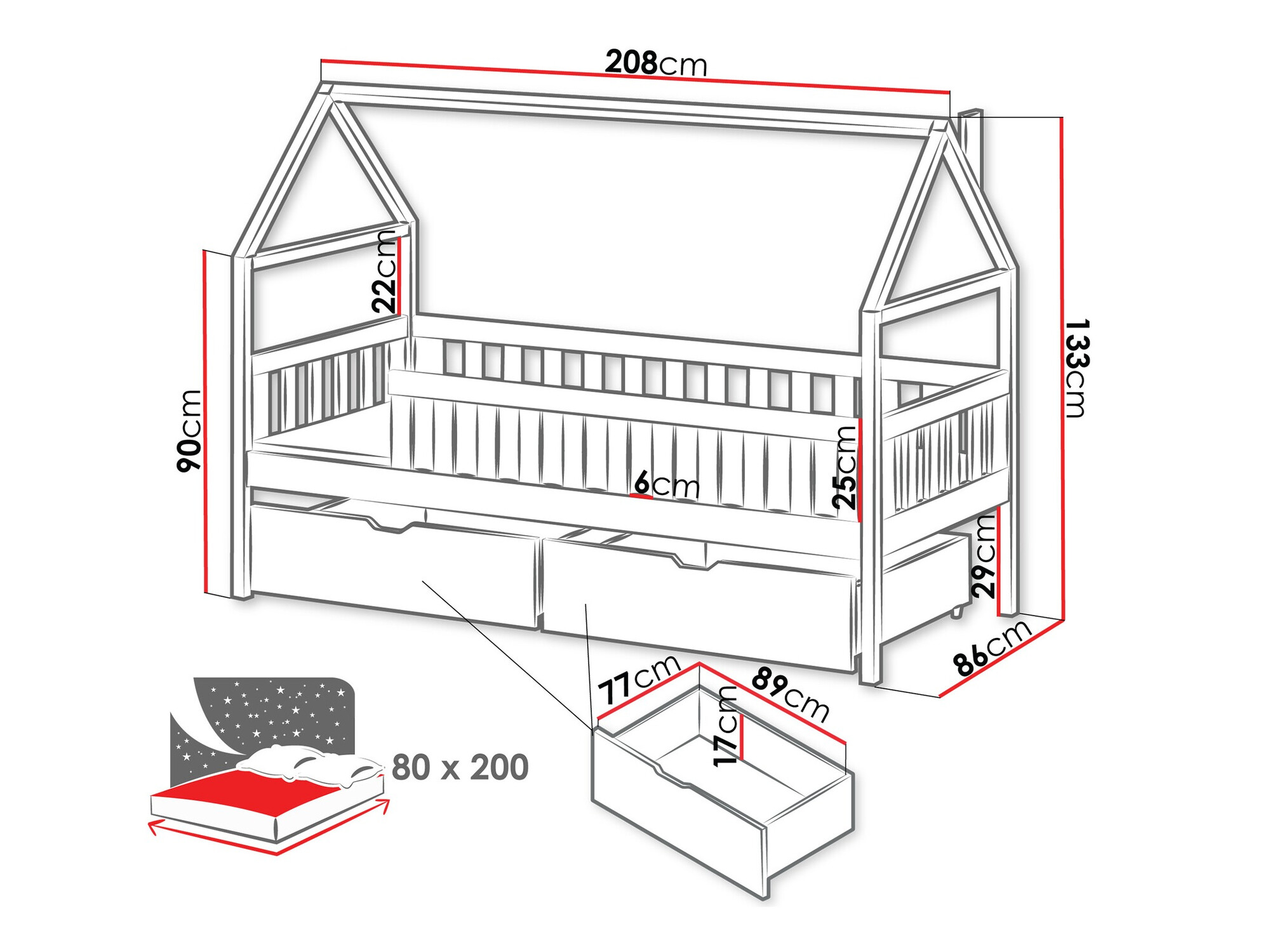Krevet Vista 116 (Bor)