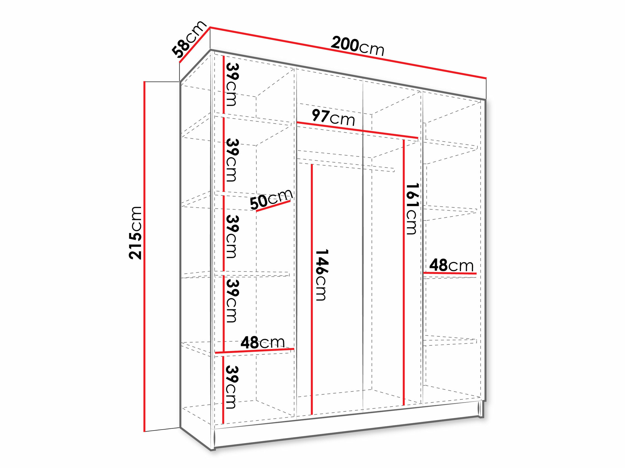 Ormar Closico 190 (Crno + Zlatan)