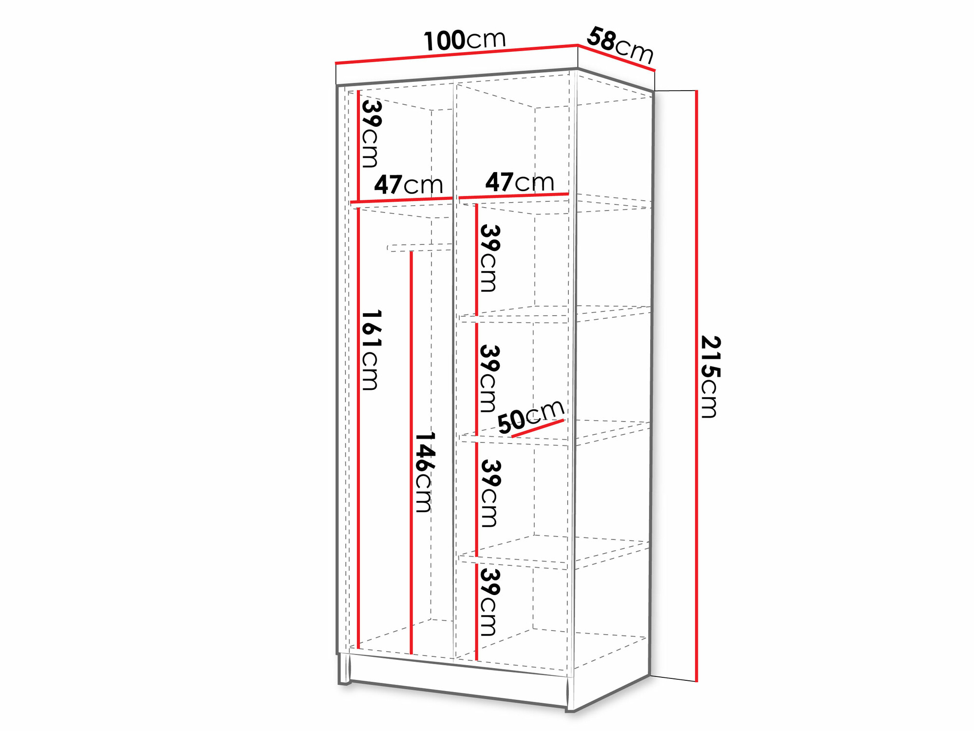 Ormar Closico 195 (Crno)