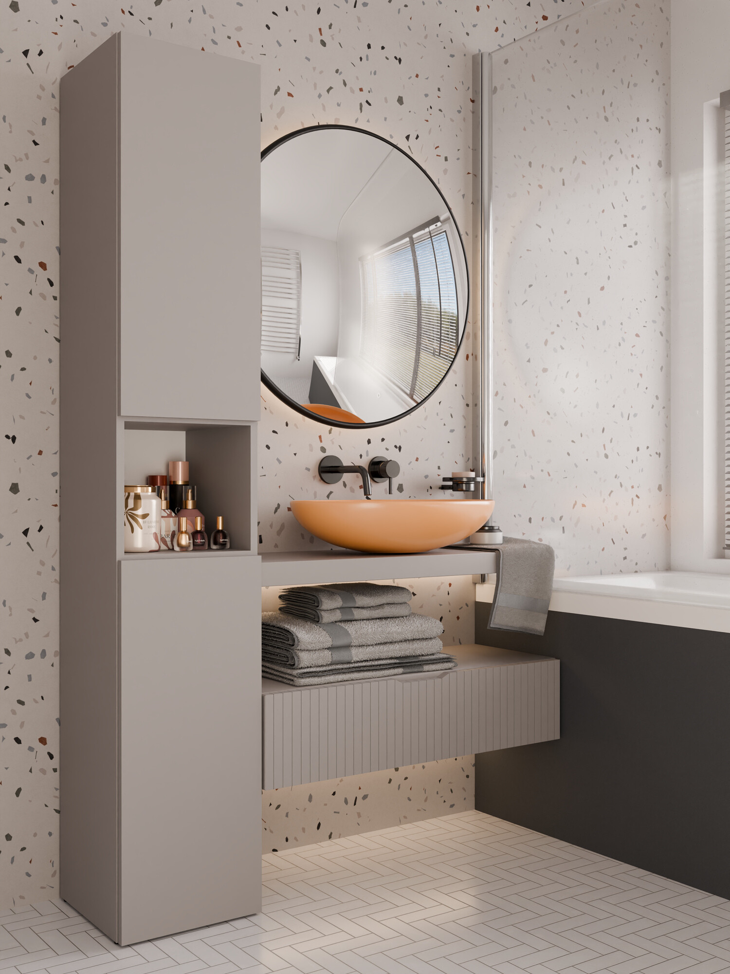 Ormarić za kupatilo Nolmaru 106 (Sivo)