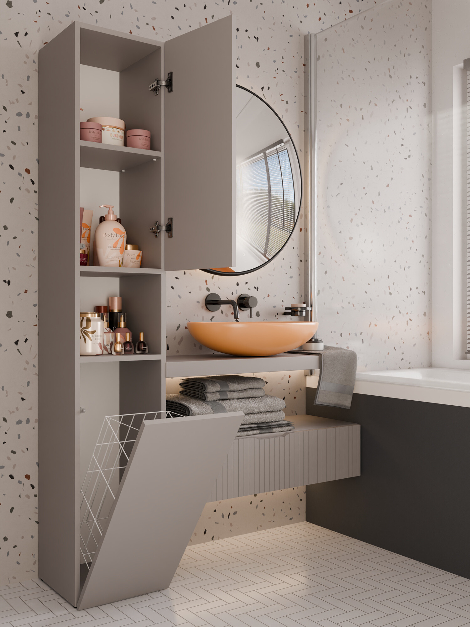 Ormarić za kupatilo Nolmaru 106 (Sivo)