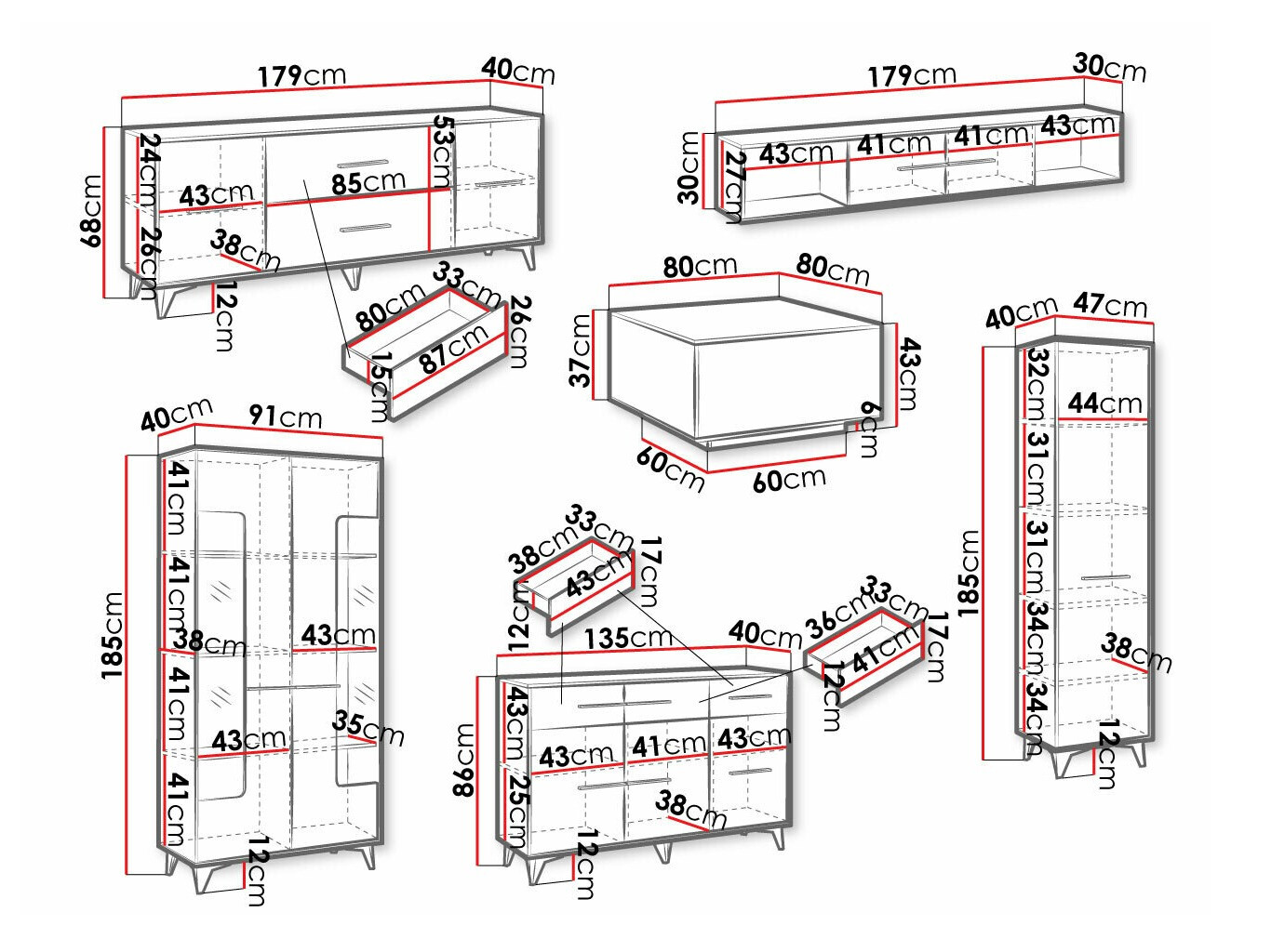Set za dnevnu sobu Avimora 112 (Orah)