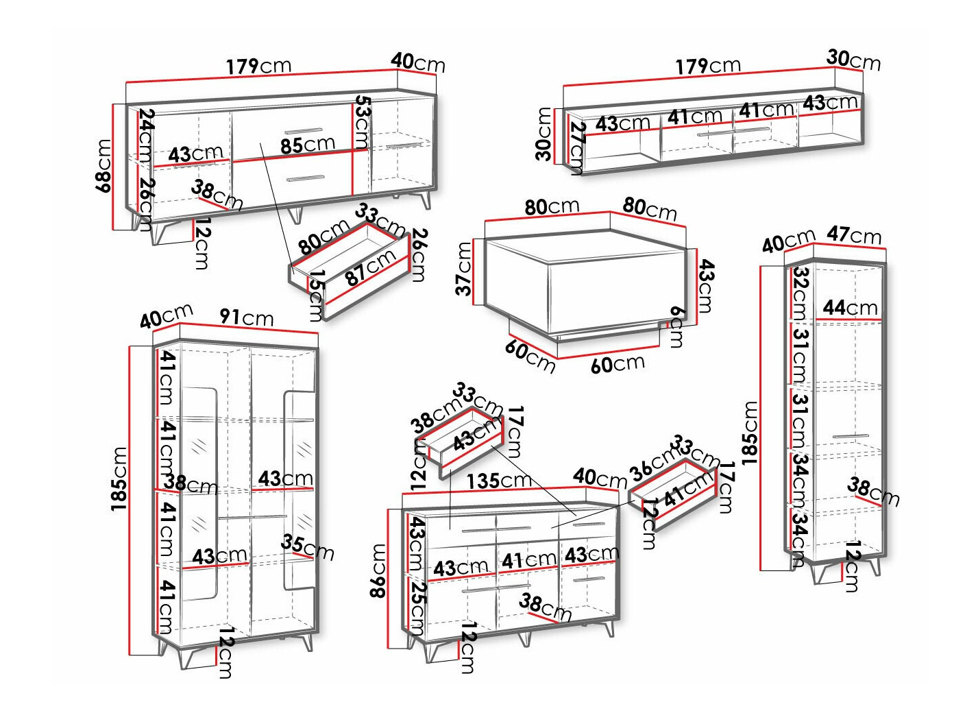 Set za dnevnu sobu Avimora 112 (Orah)