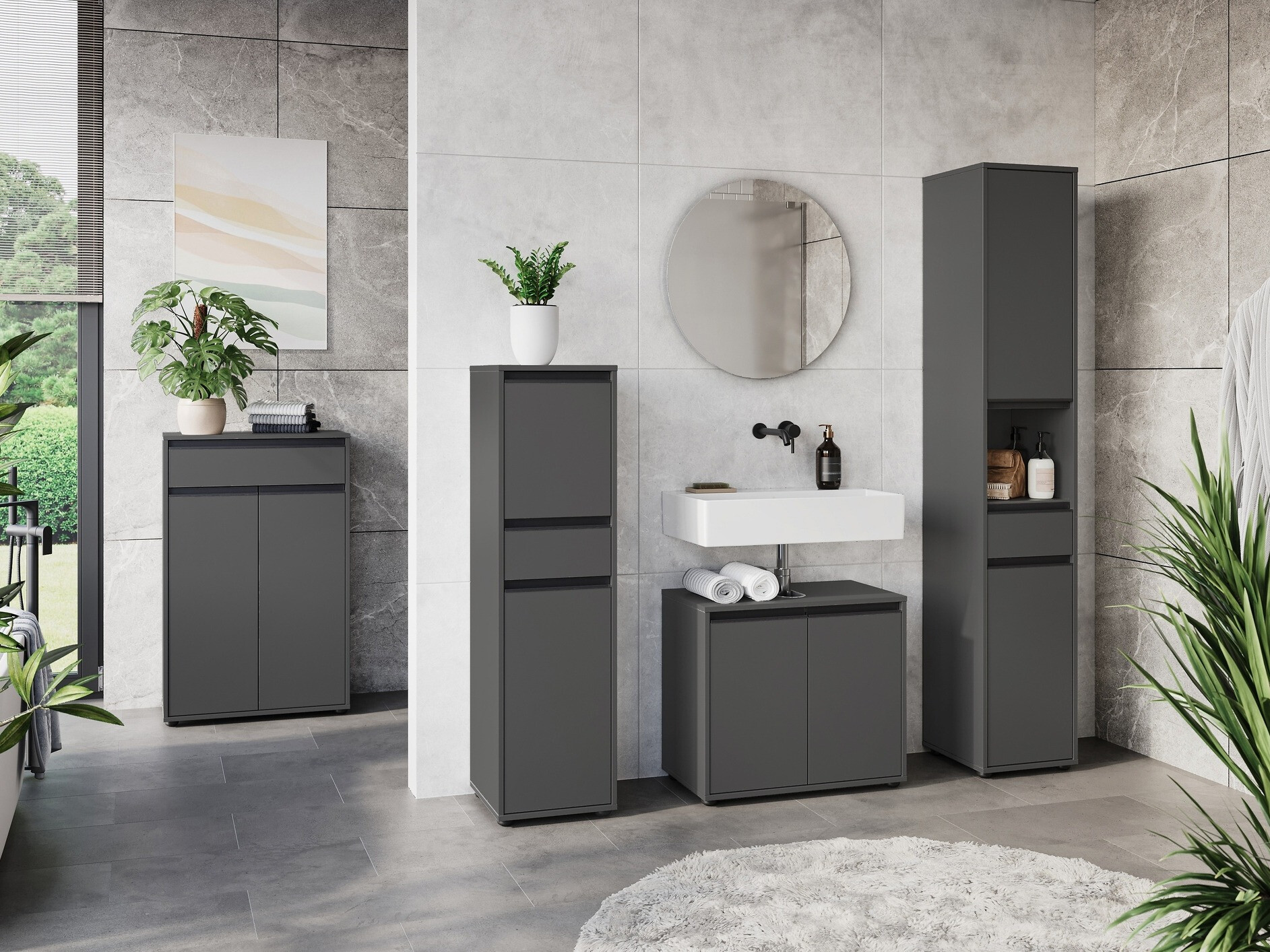 Samostojeći kupatilski ormarić Tensona 101 (Grafit)