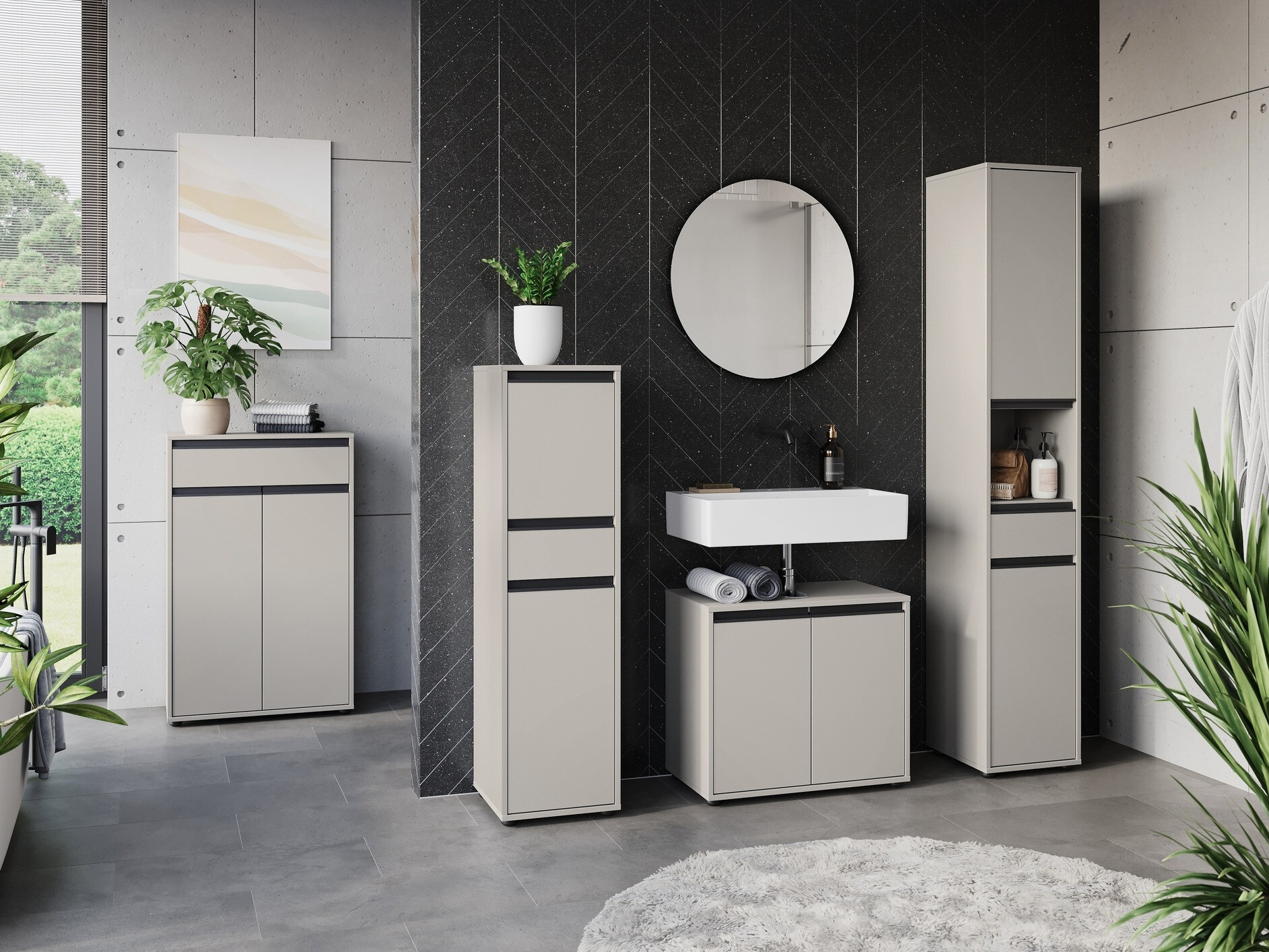 Samostojeći ormarić sa umivaonikom Tensona 100 (Svetloosiva)