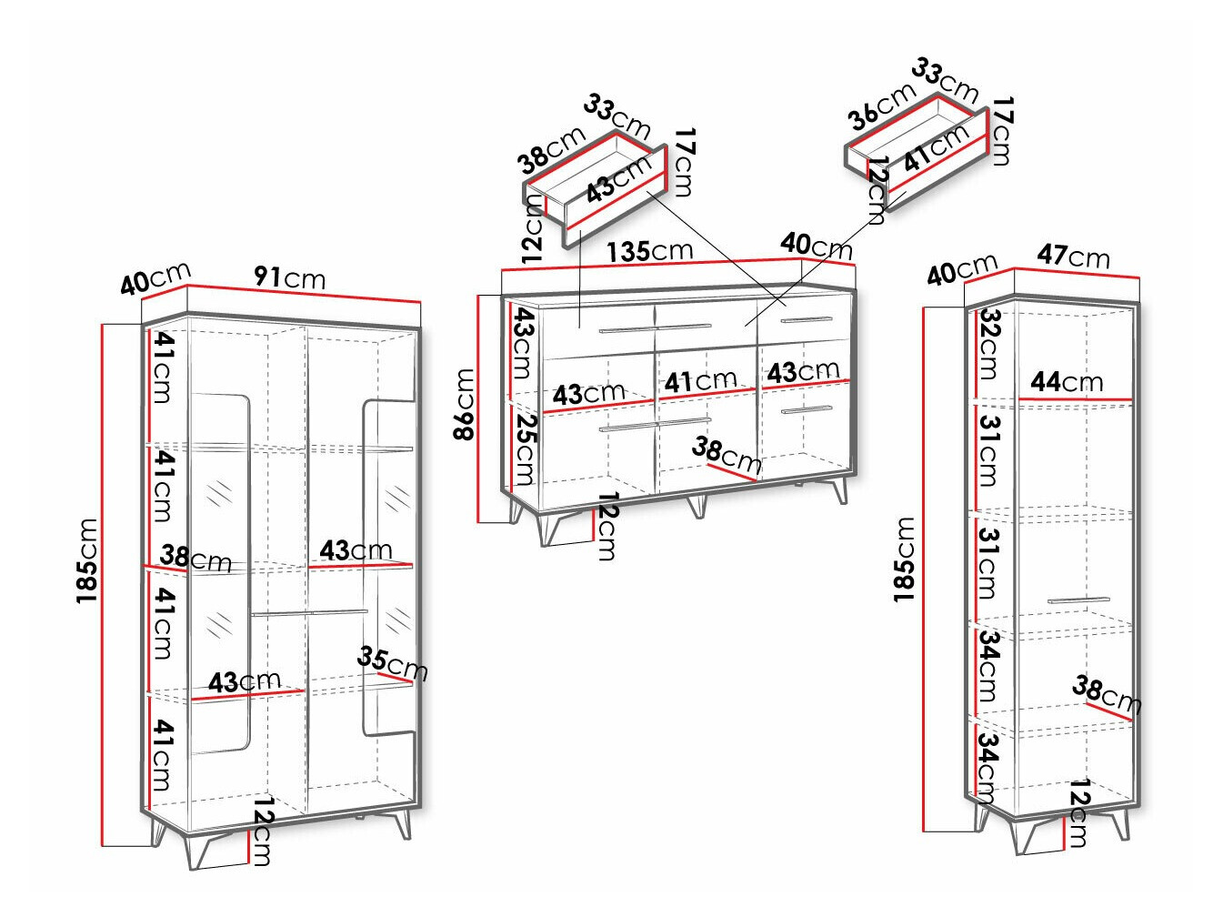 Set za dnevnu sobu Avimora 113 (Orah)