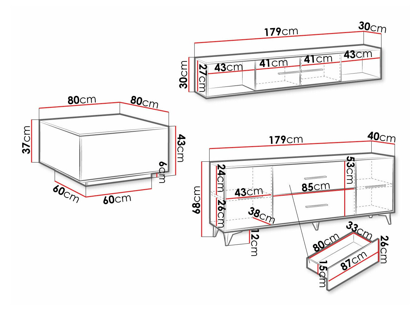 Set za dnevnu sobu Avimora 116 (Orah)