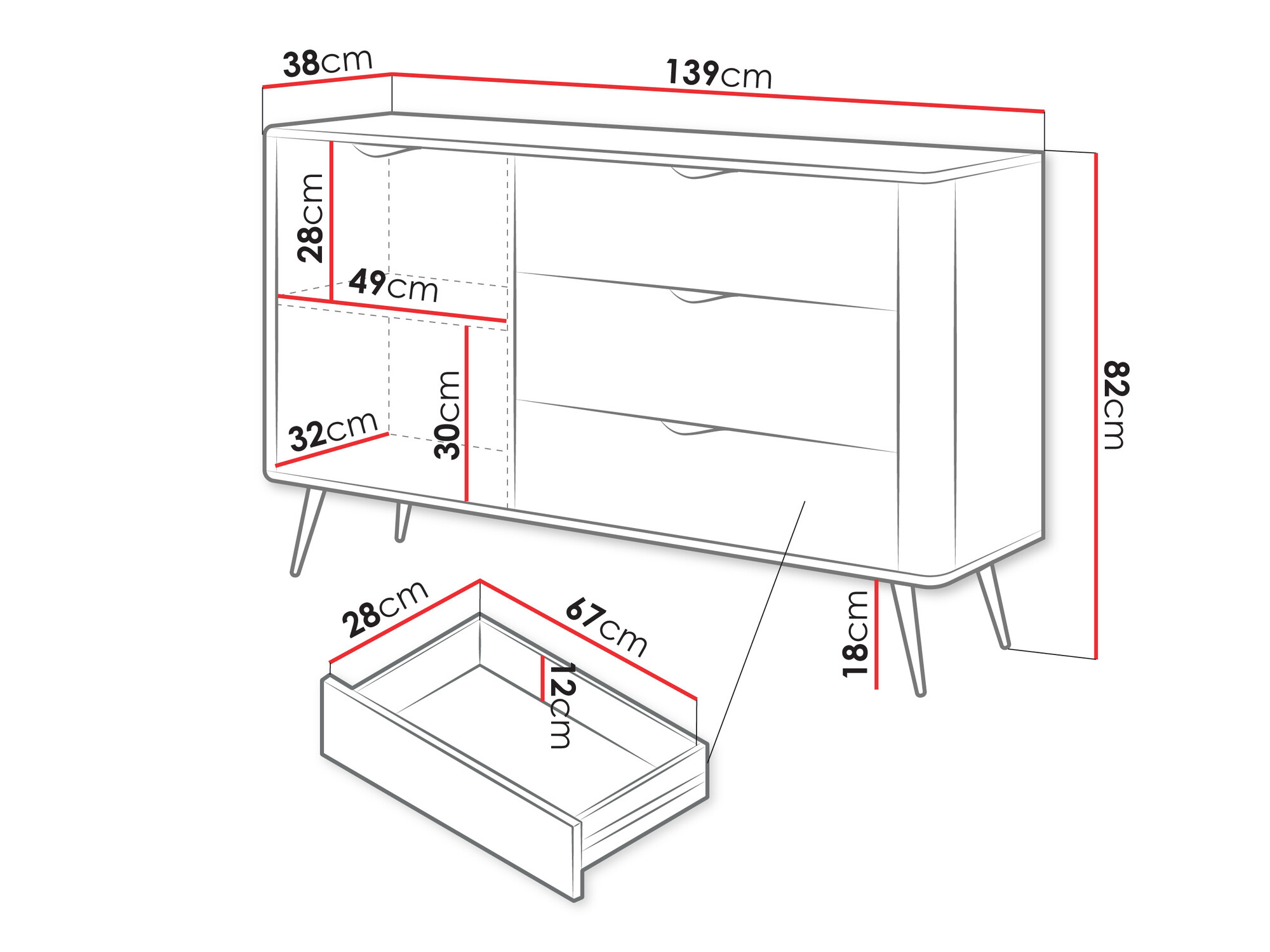 Komoda Versoe 100 (Bež)