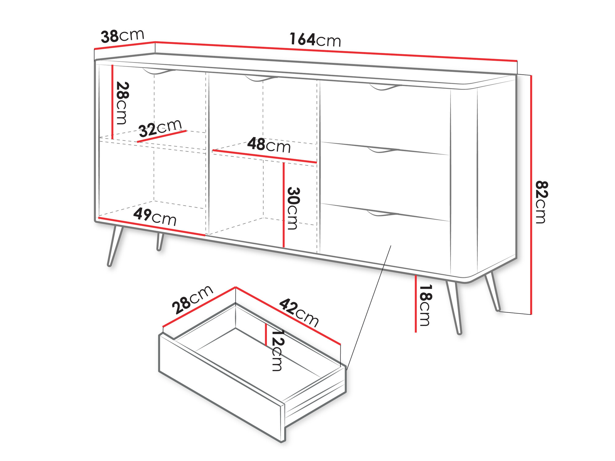 Komoda Versoe 101 (Graphite)