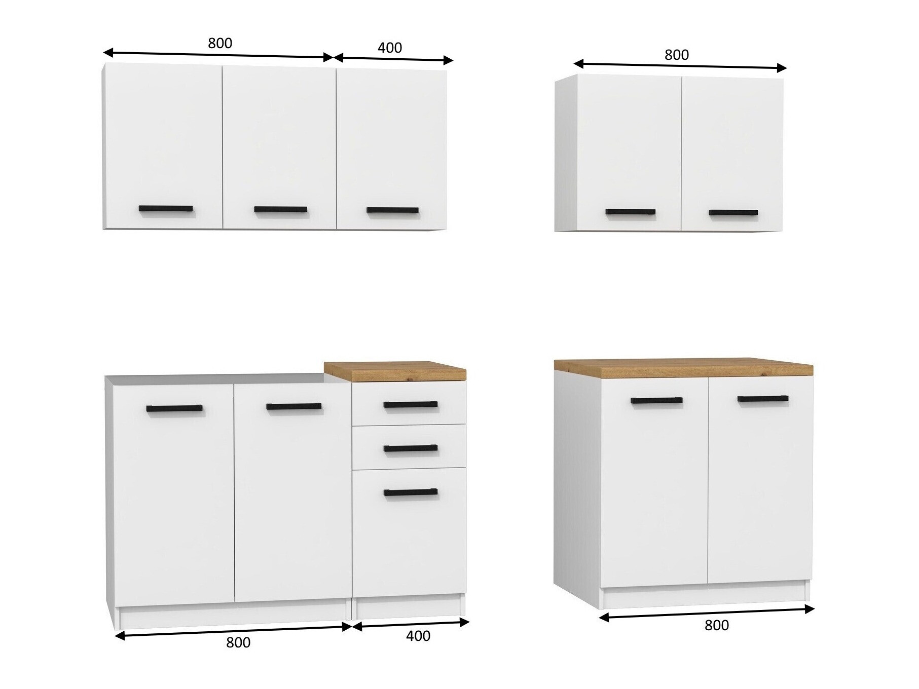 Kuhinjski set Mandeville 240 (Mat belo)