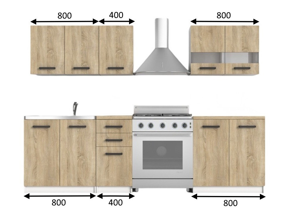 Kuhinjski set Mandeville 240 (Sonoma hrast)