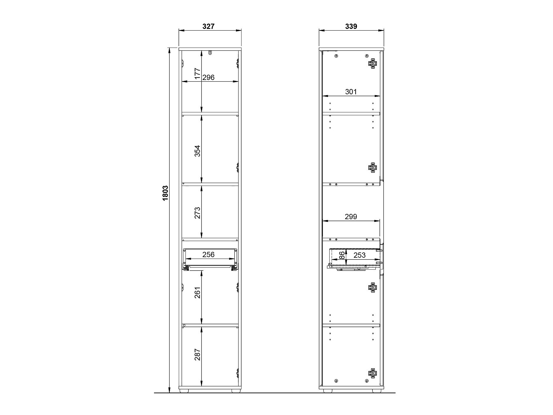 Samostojeći kupatilski ormarić Tensona 103 (Svetloosiva)