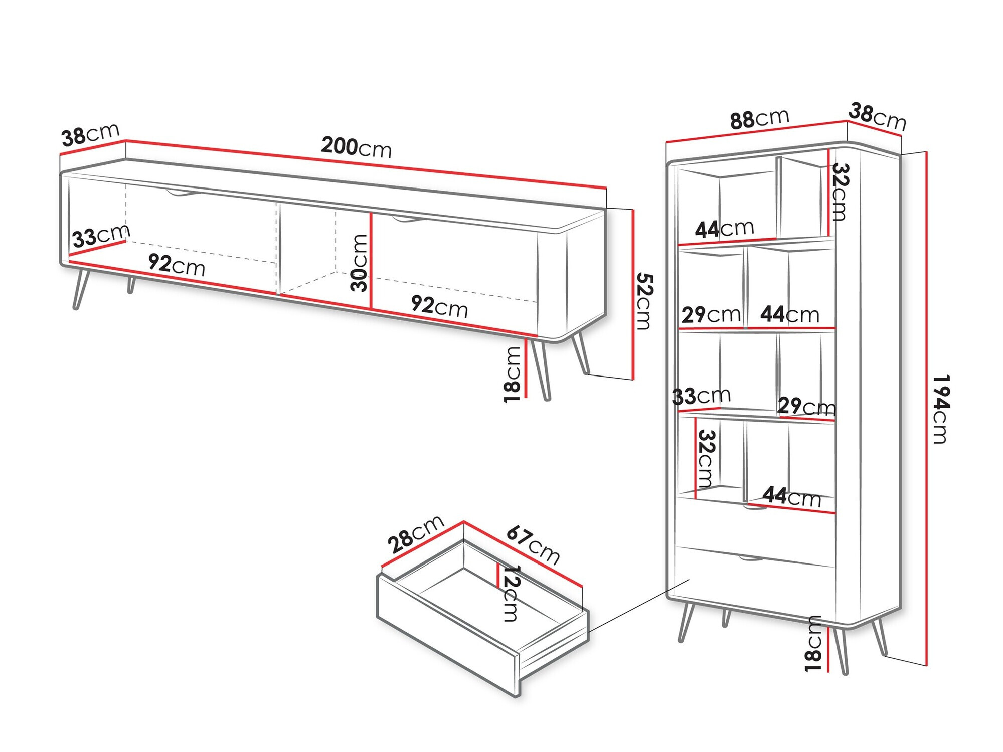 Set za dnevnu sobu Versoe 107 (Graphite)