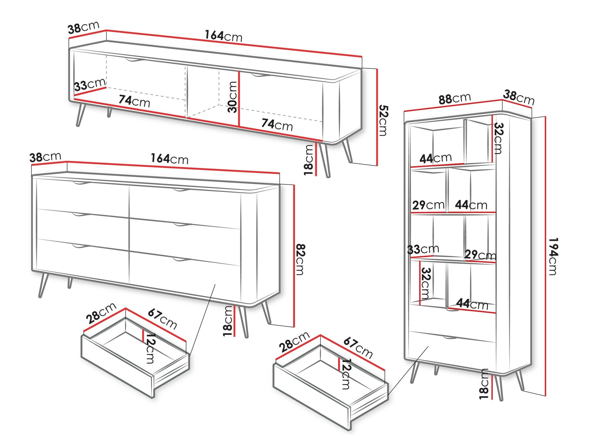 Set za dnevnu sobu Versoe 109 (Graphite)