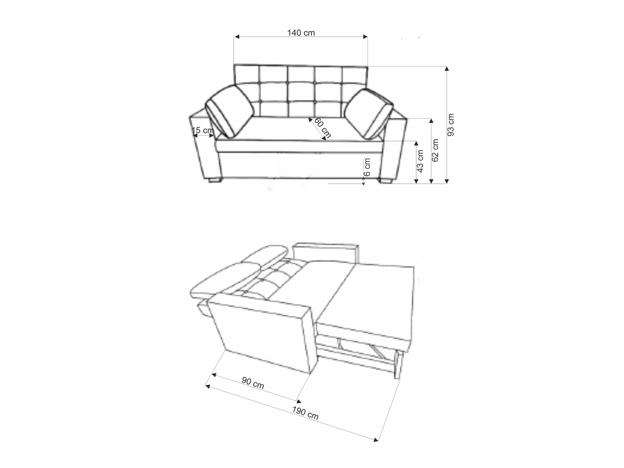 Sofa na razvlačenje Houston 1847 (Bež)