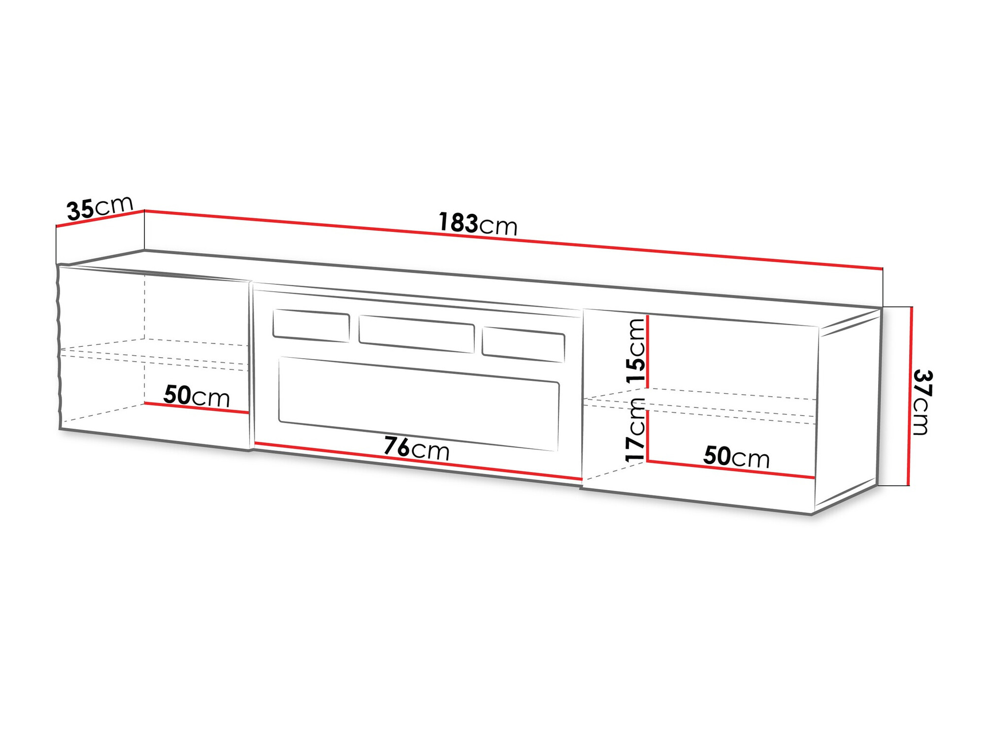 TV sto Charlotte 206 (Belo)