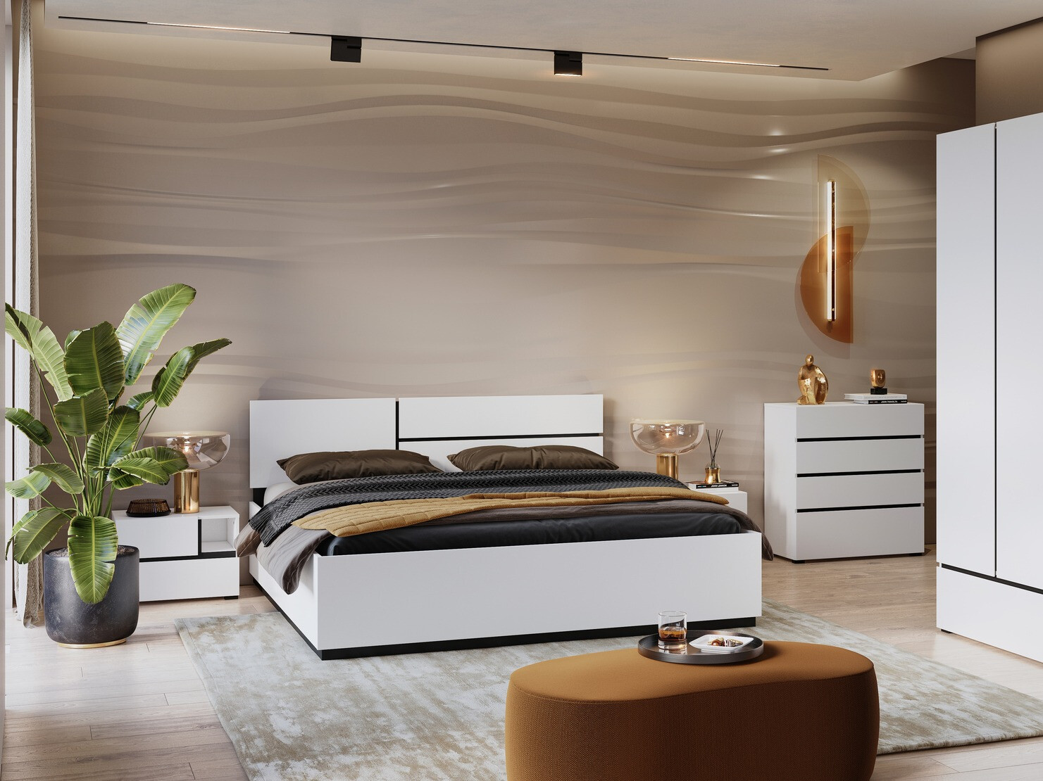 Noćni ormarić Alfere 120 (Belo)