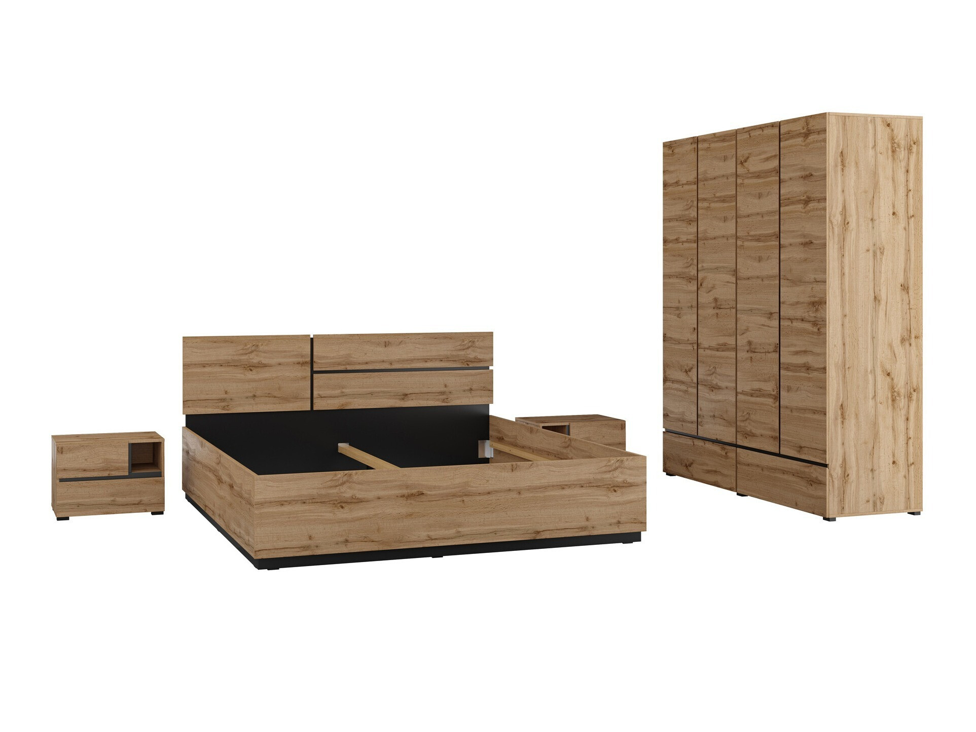 Set spavaća soba Alfere 124 (Hrast Votan)