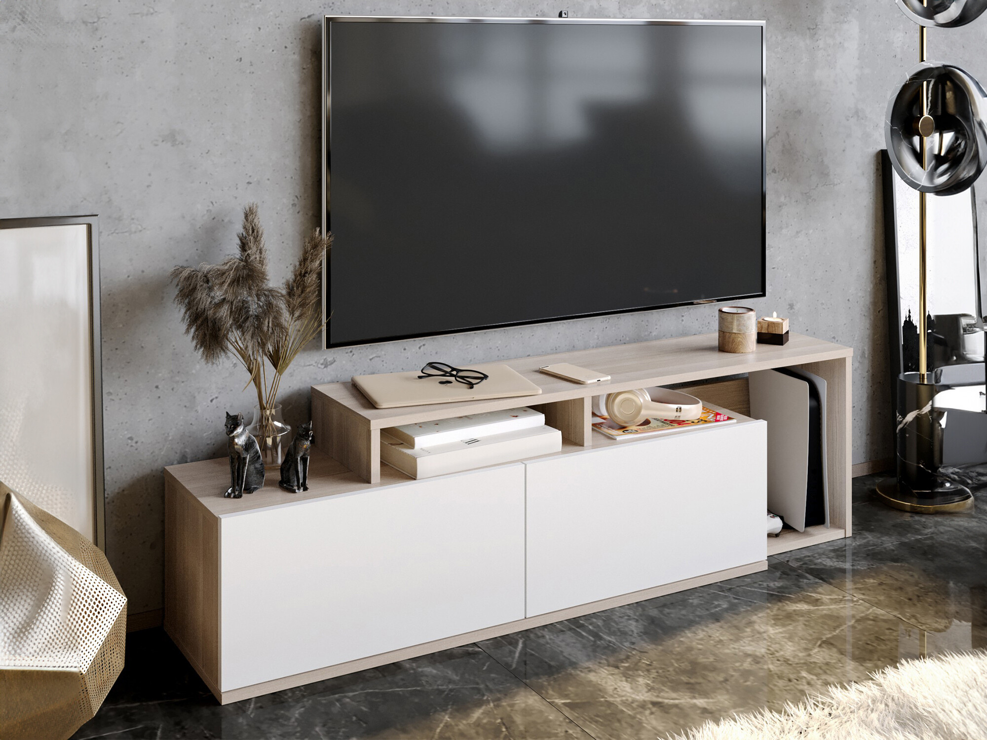 TV komoda Kailua 1319 (Belo + Orah)