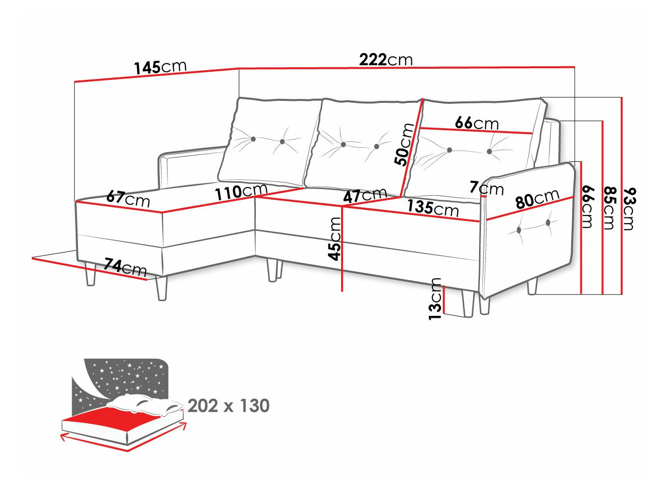 Ugaona sofa Muncie 101 (Lux 06)