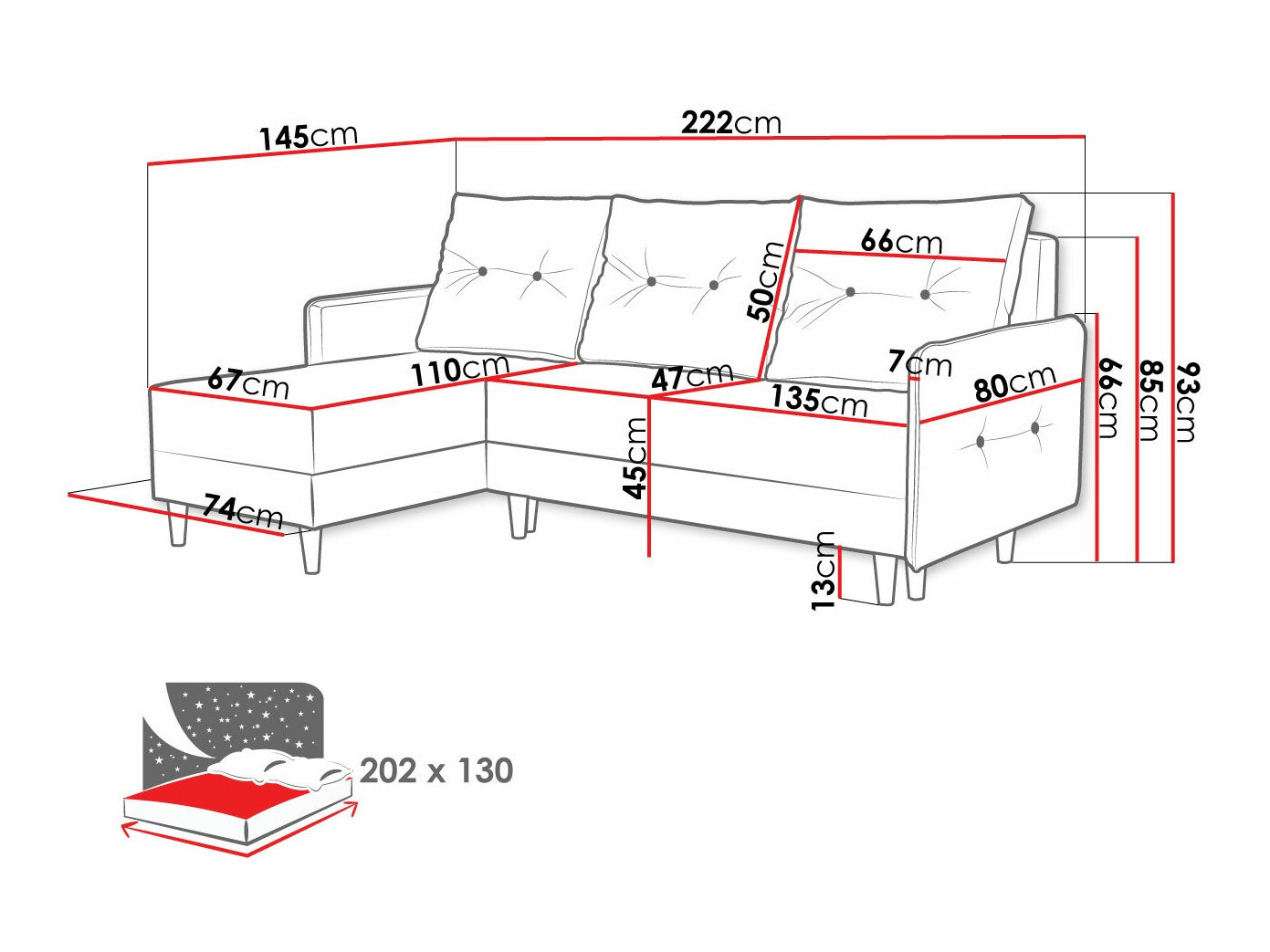Ugaona sofa Muncie 101 (Lux 13)