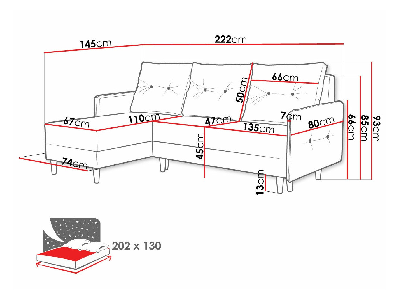 Ugaona sofa Muncie 101 (Lux 29)
