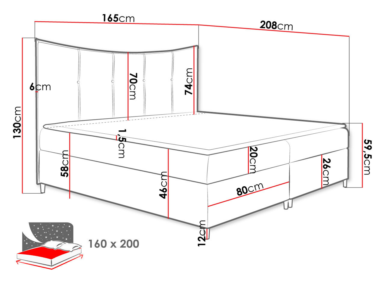 Boxspring krevet Fons I (Fresh 13)