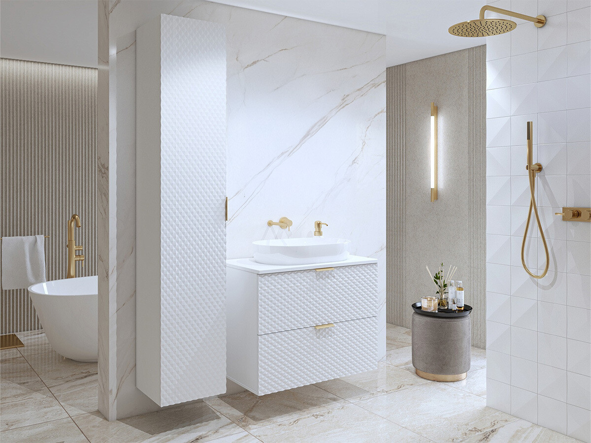 Samostojeći kupatilski ormarić Liretu 100 (Belo)