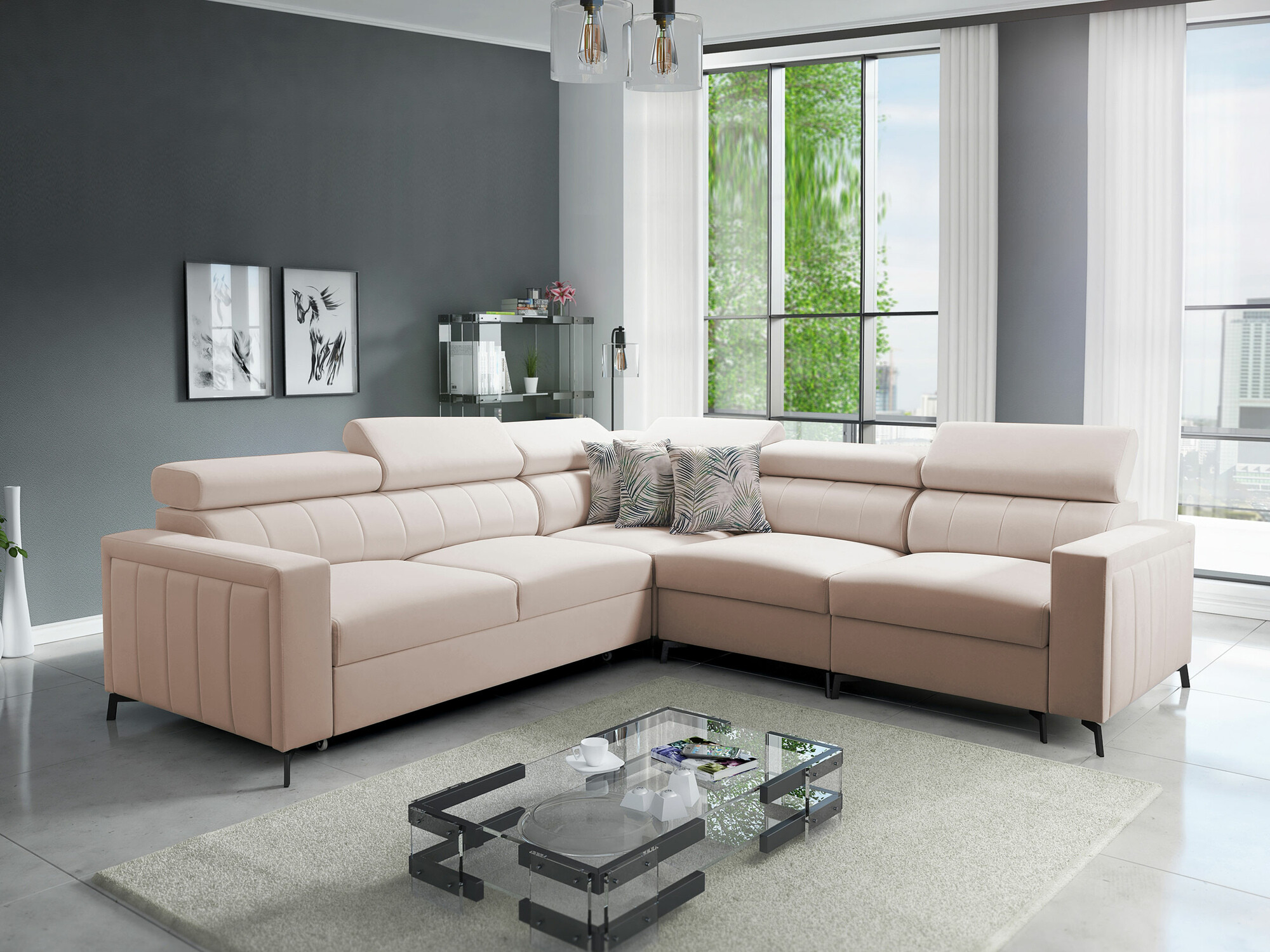 Ugaona sofa Sarasota 152 (Mono 231 + Botanical 36)
