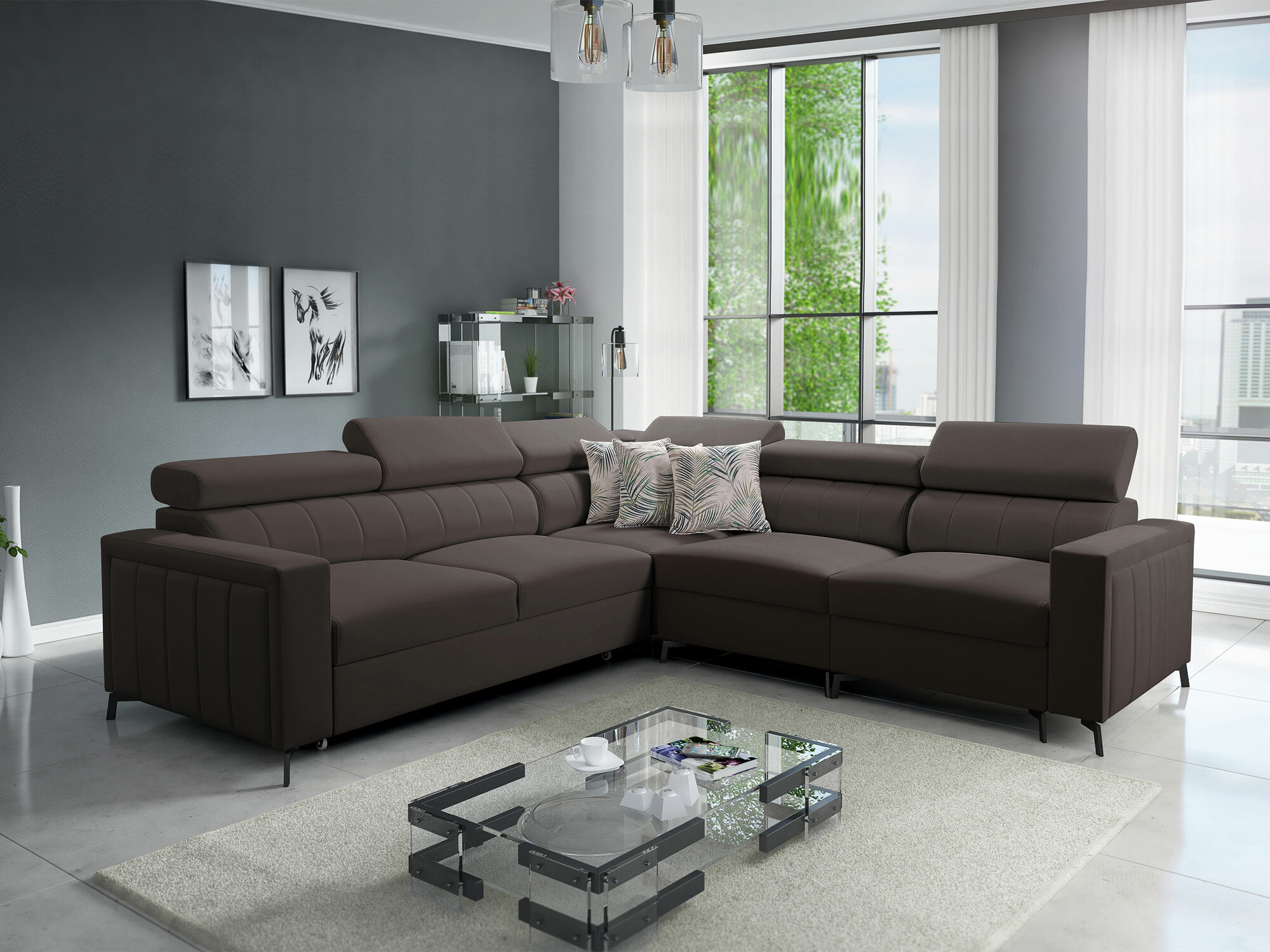 Ugaona sofa Sarasota 152 (Mono 234 + Botanical 36)