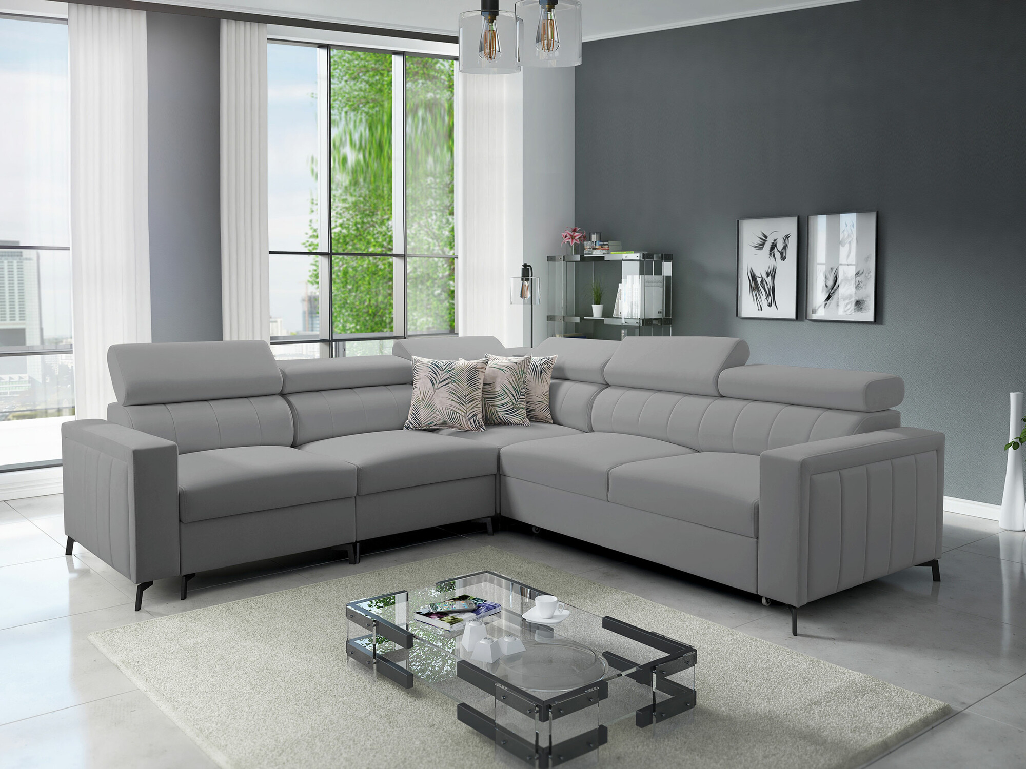 Ugaona sofa Sarasota 152 (Mono 244 + Botanical 36)