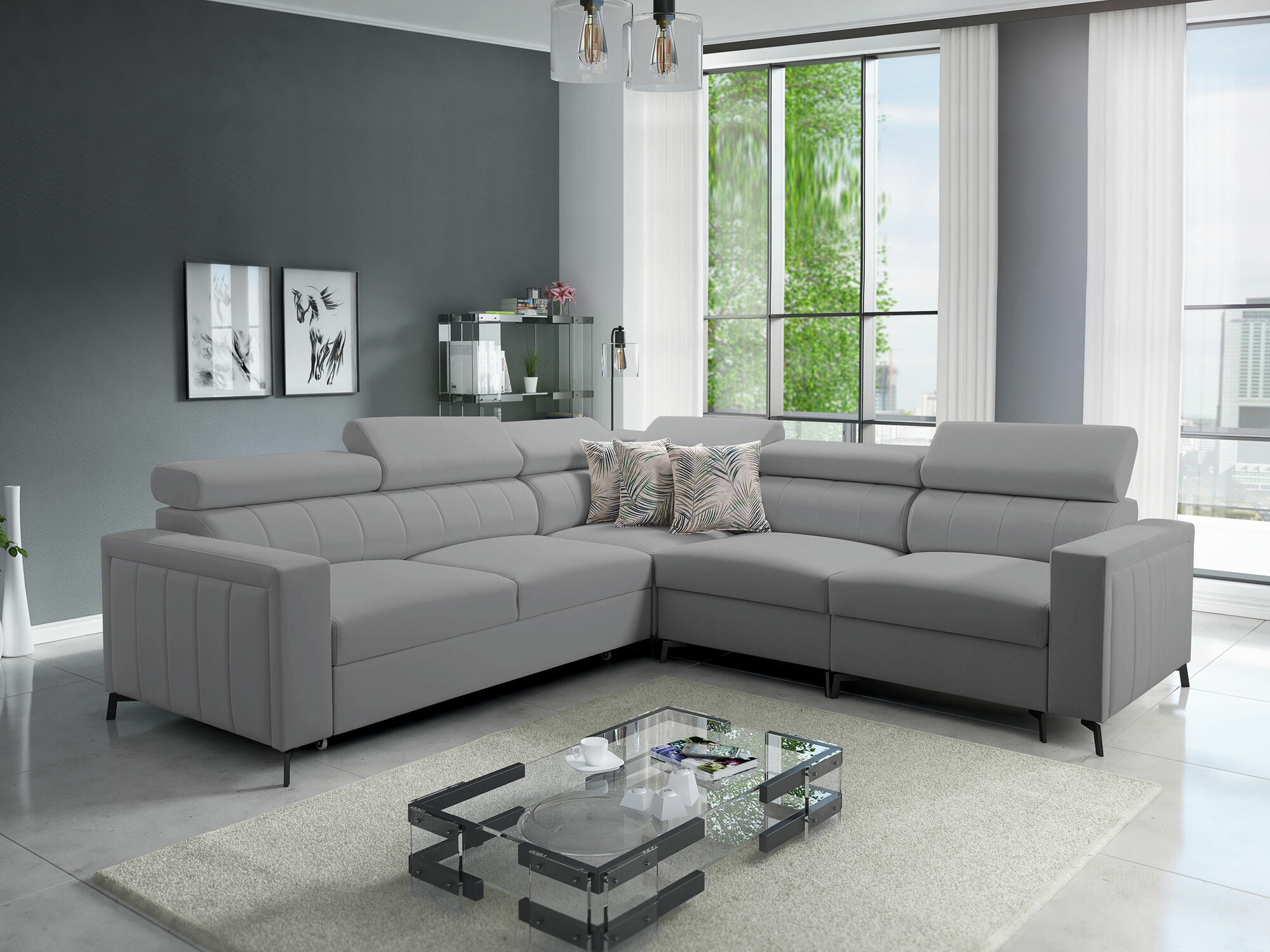 Ugaona sofa Sarasota 152 (Mono 244 + Botanical 36)