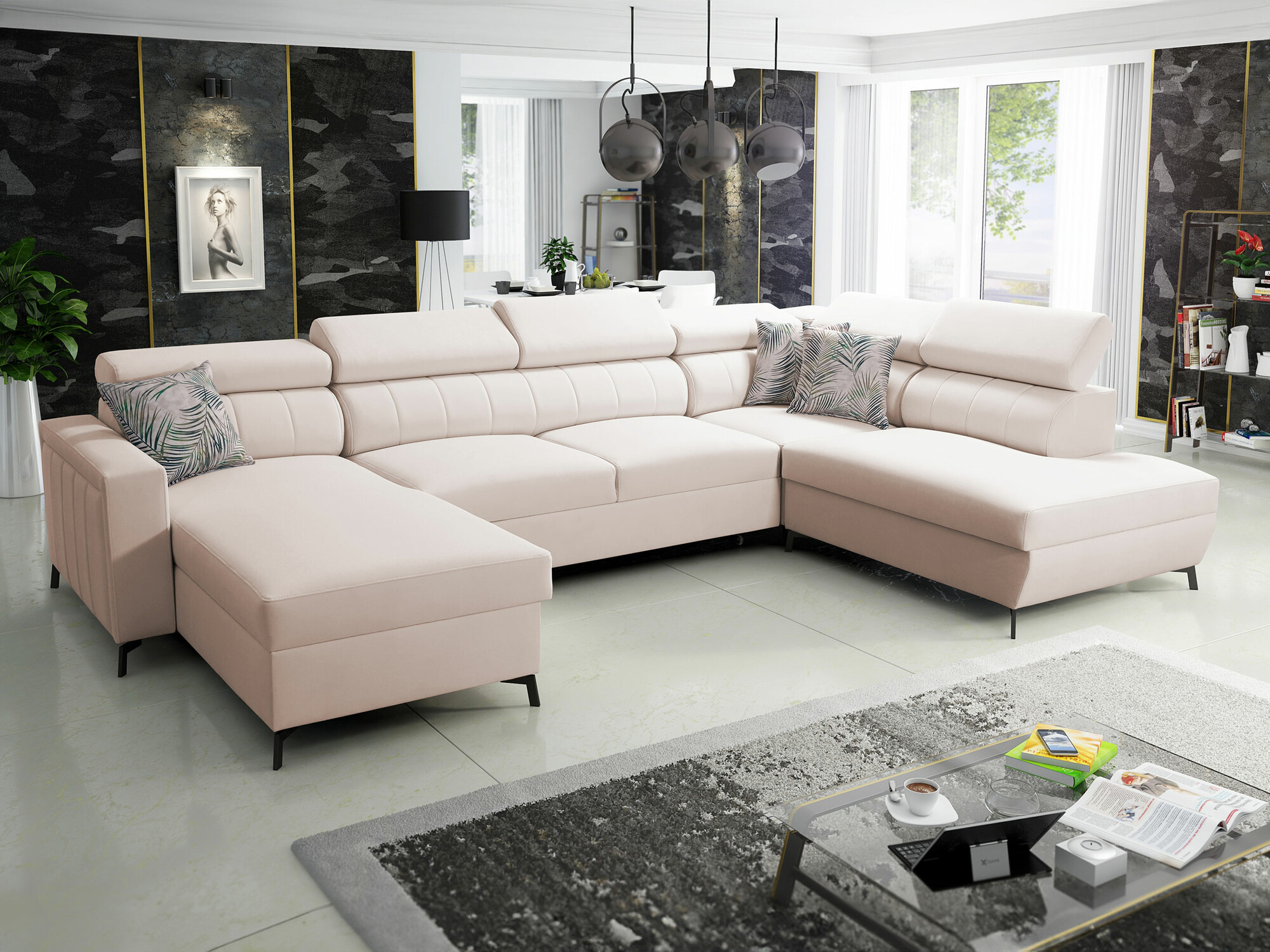 Ugaona sofa Sarasota 158 (Mono 231 + Botanical 36)