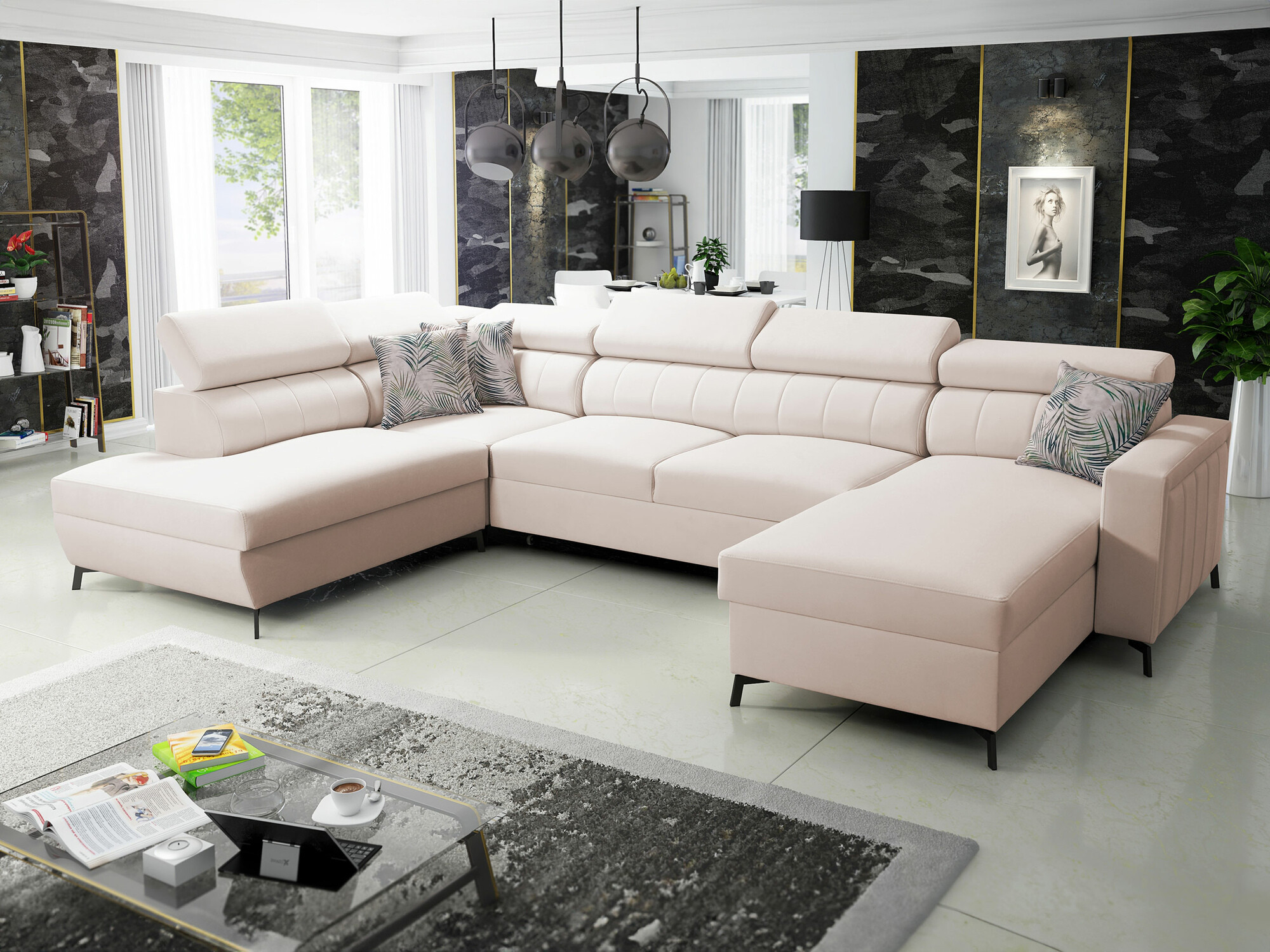 Ugaona sofa Sarasota 158 (Mono 231 + Botanical 36)