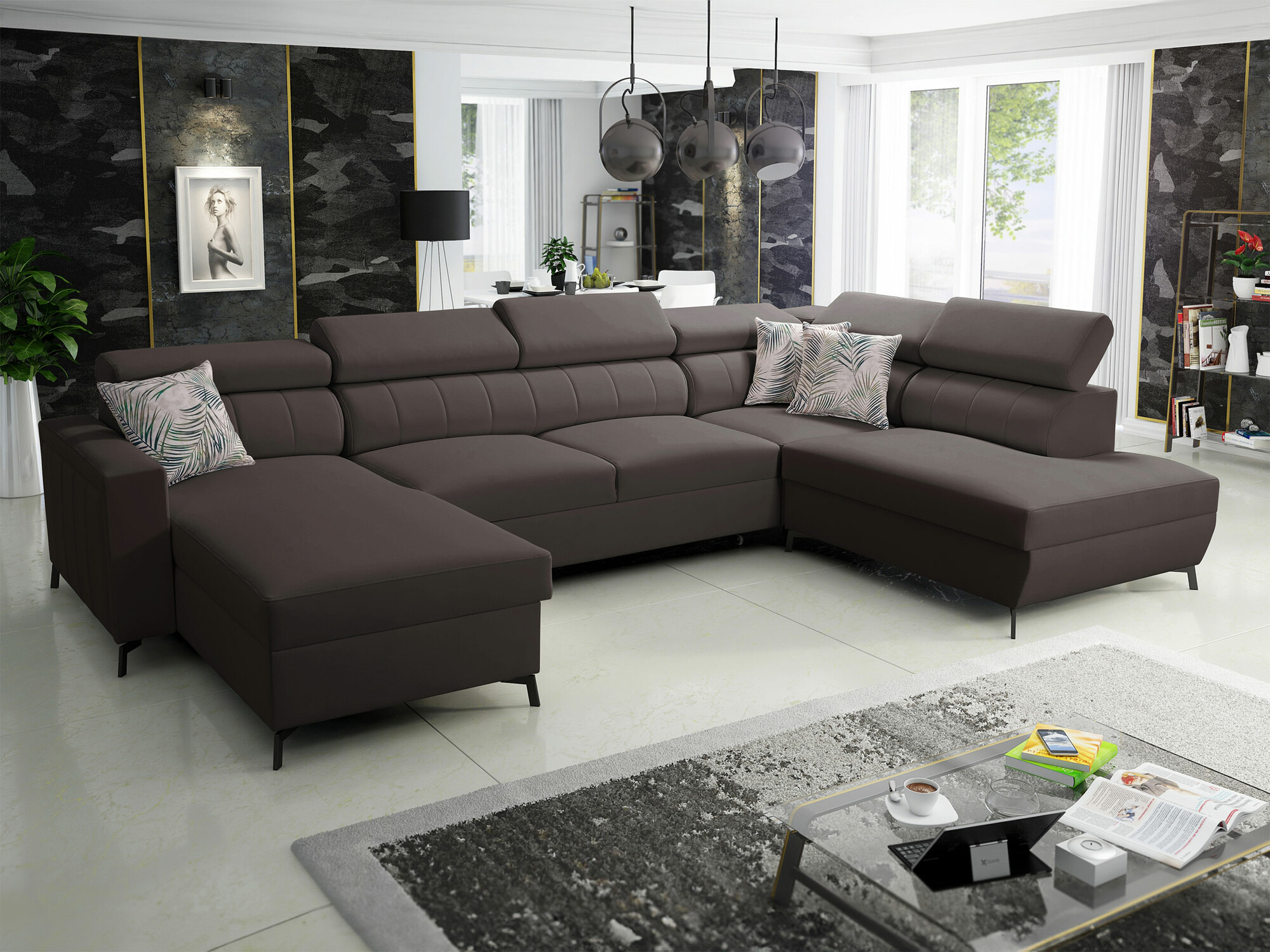 Ugaona sofa Sarasota 158 (Mono 234 + Botanical 36)