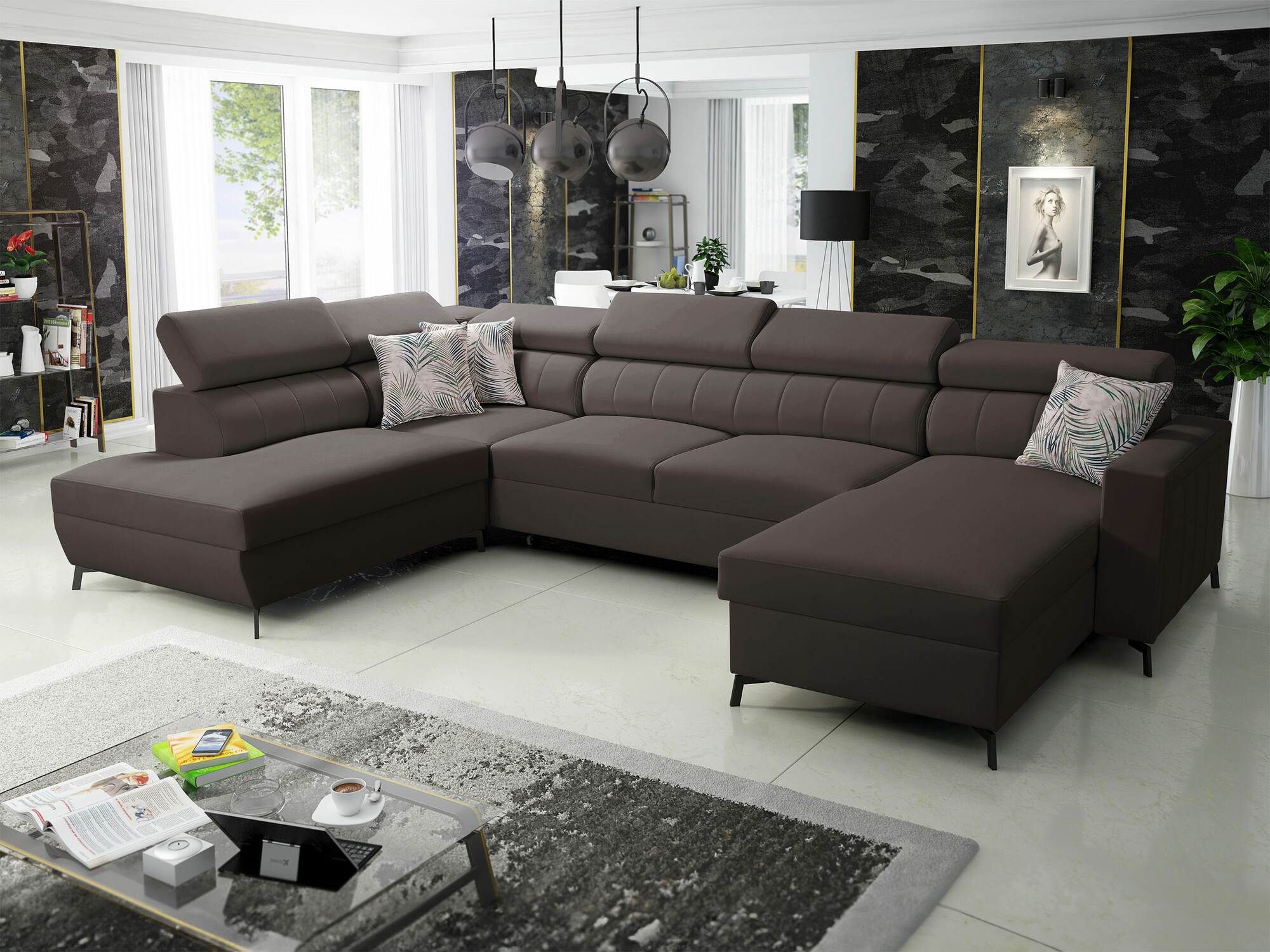 Ugaona sofa Sarasota 158 (Mono 234 + Botanical 36)