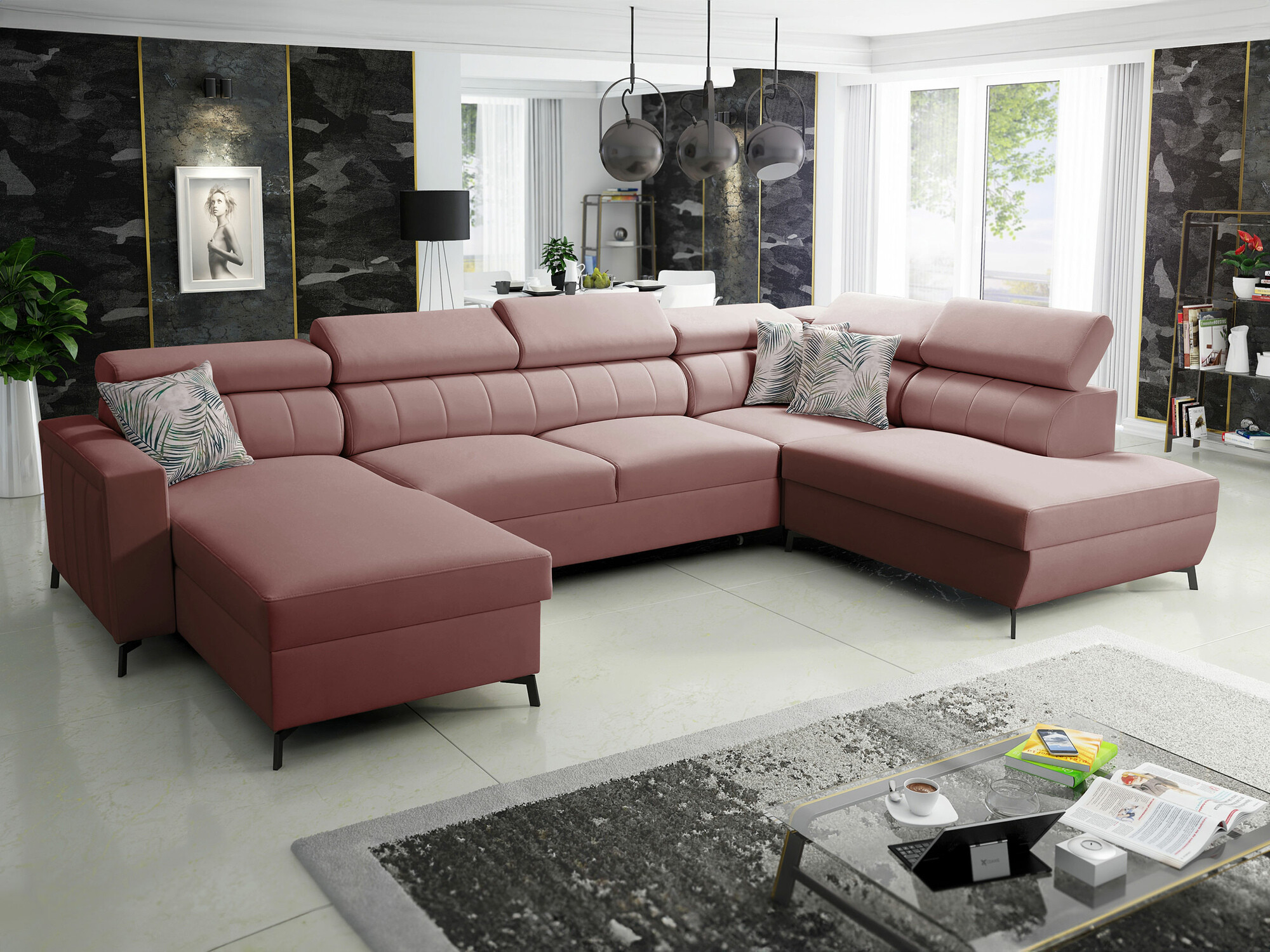 Ugaona sofa Sarasota 158 (Mono 235 + Botanical 36)