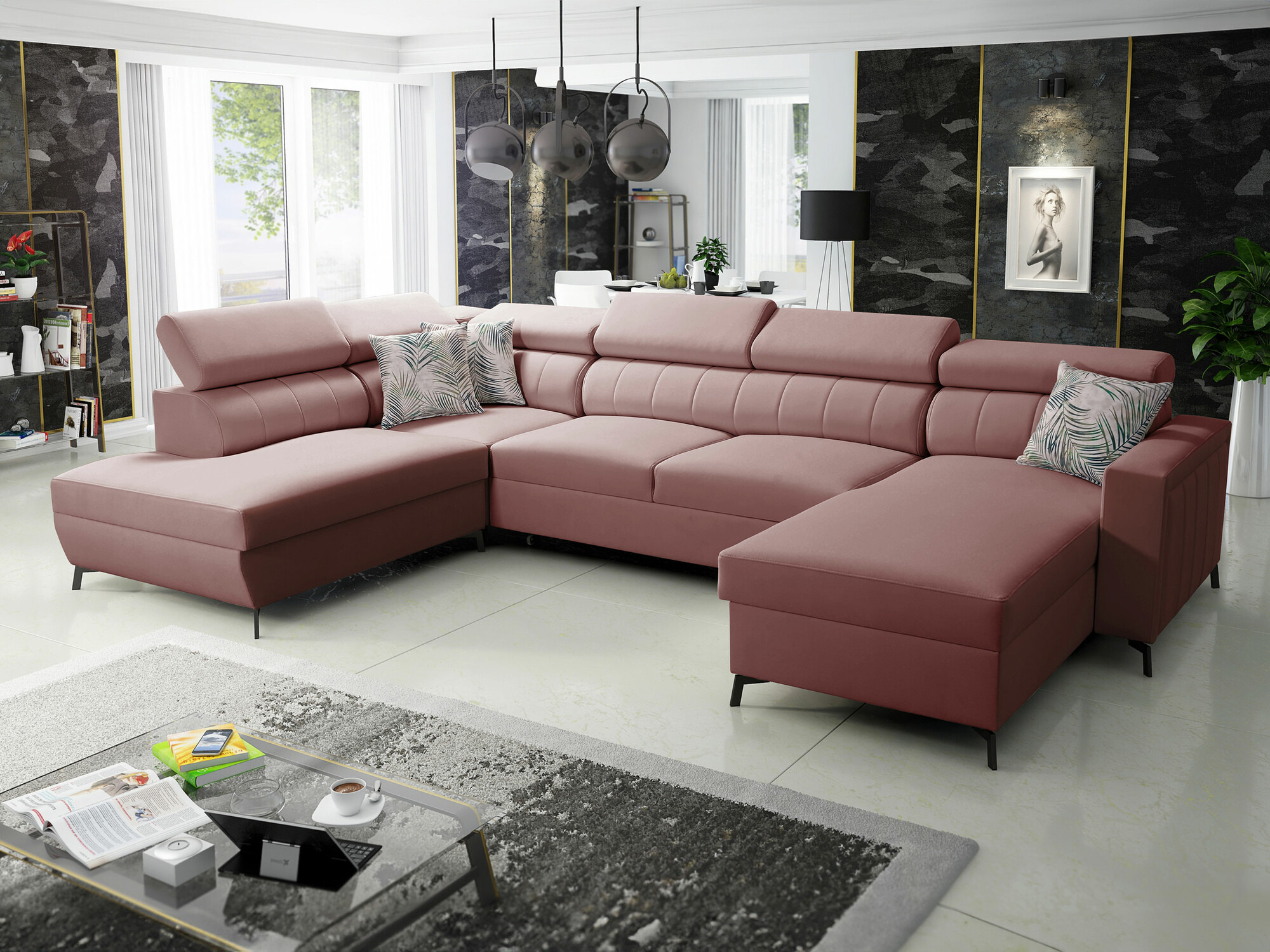 Ugaona sofa Sarasota 158 (Mono 235 + Botanical 36)