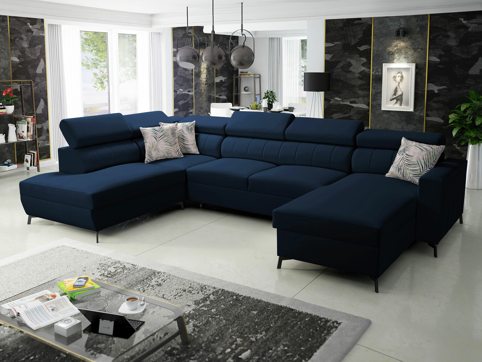 Ugaona sofa Sarasota 158 (Mono 242 + Botanical 36)
